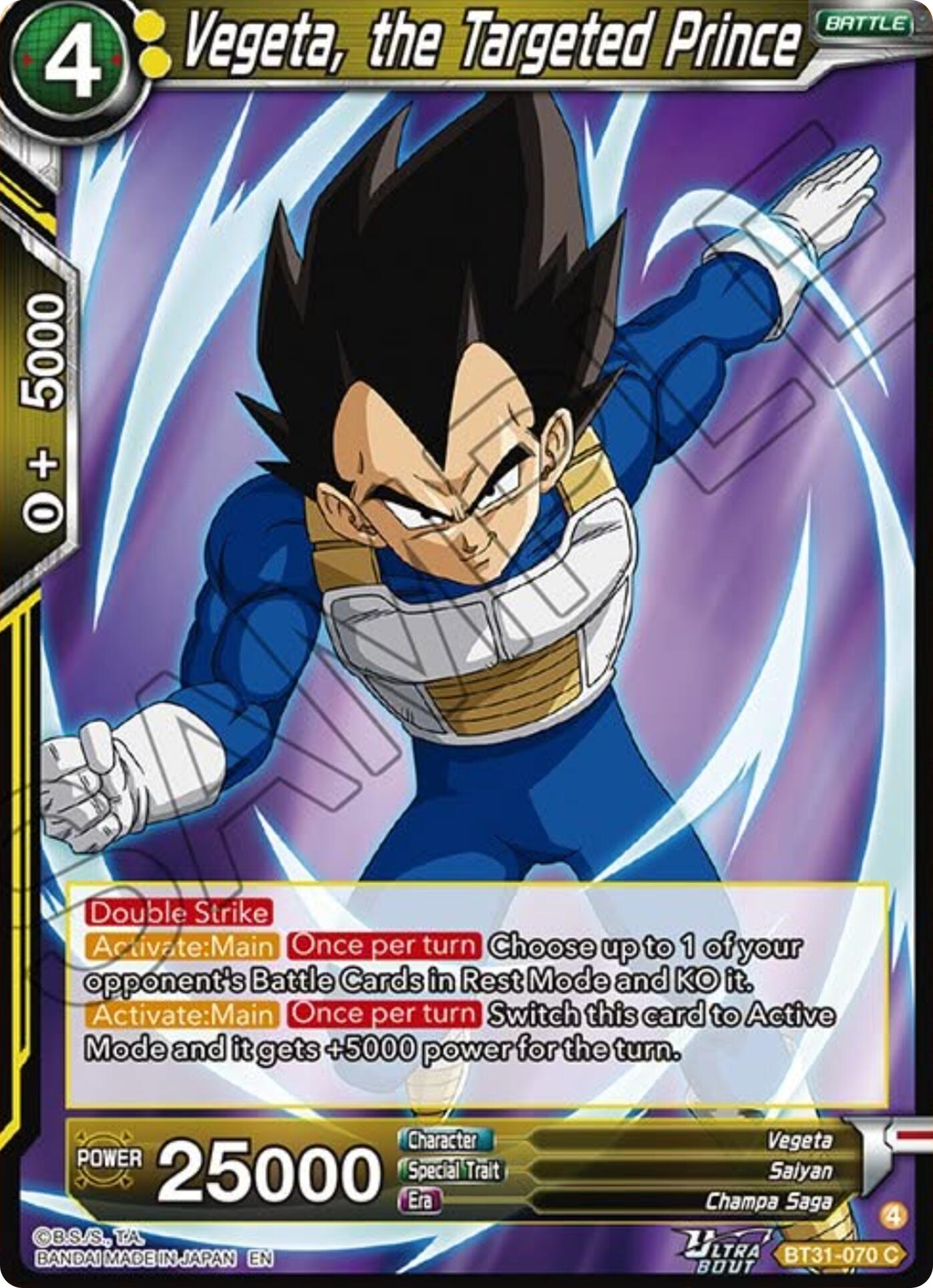 Vegeta, the Targeted Prince (BT31-070) [Impact Beyond Dimensions] - Shop at mousebows