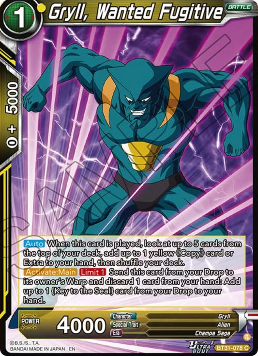 Gryll, Wanted Fugitive (BT31-078) [Impact Beyond Dimensions] - Shop at mousebows