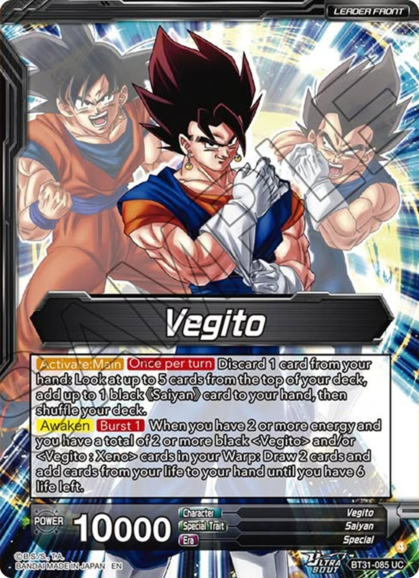 Vegito // SSB Vegito, Ultimate Power (BT31-085) [Impact Beyond Dimensions] - Shop at mousebows