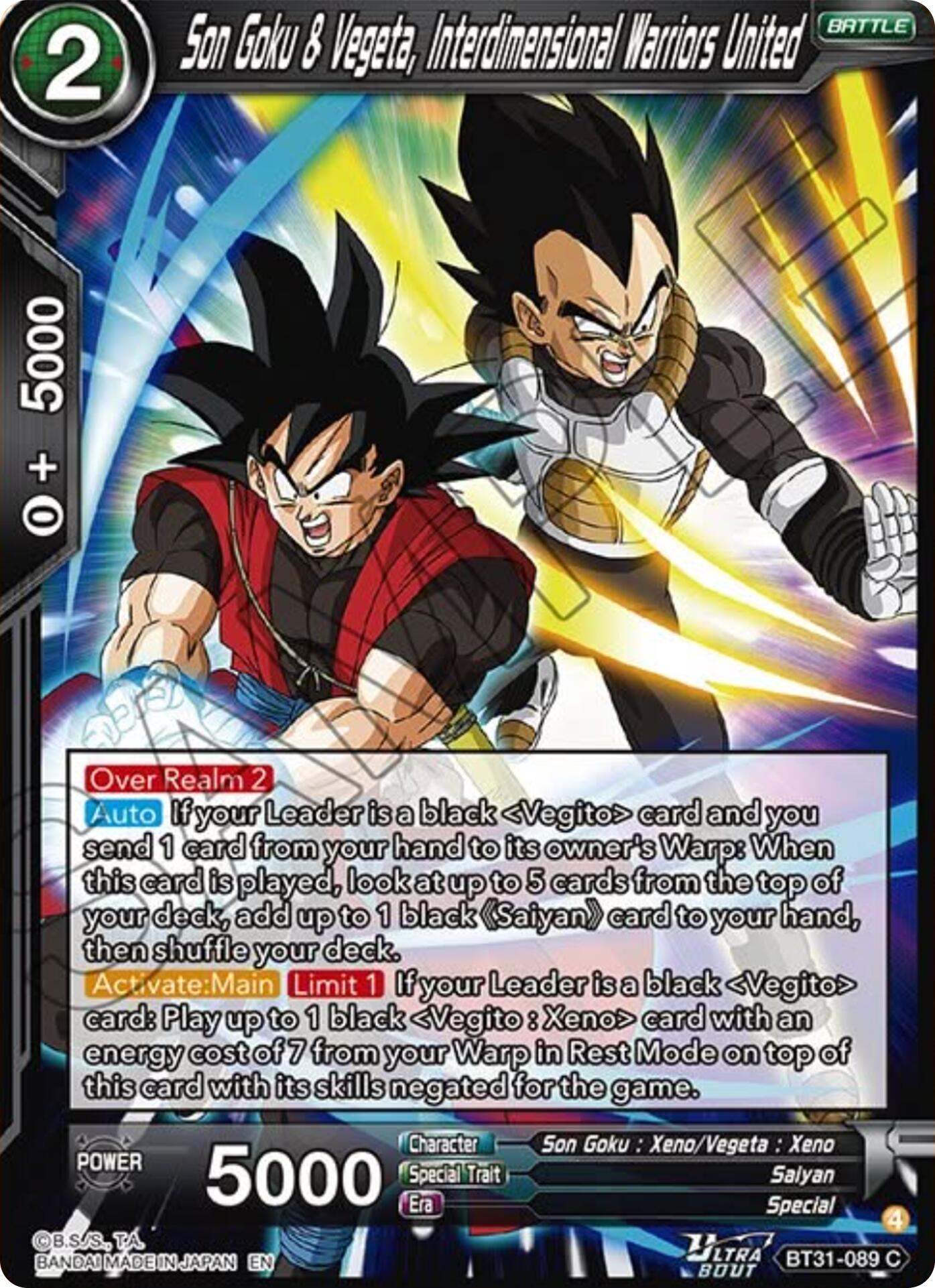Son Goku & Vegeta, Interdimensional Warriors United (BT31-089) [Impact Beyond Dimensions] - Shop at mousebows