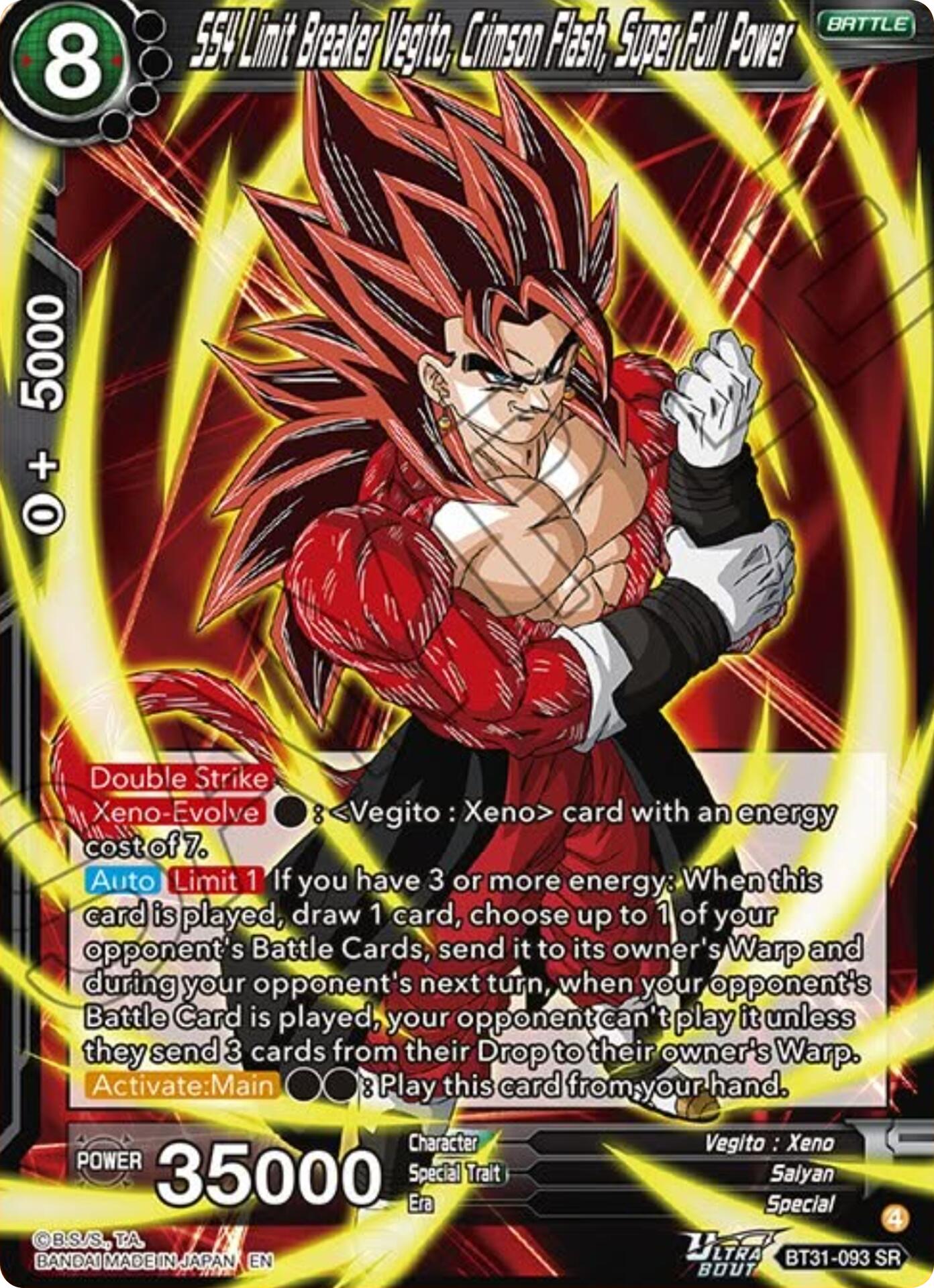 SS4 Limit Breaker Vegito, Crimson Flash, Super Full Power (BT31-093) [Impact Beyond Dimensions] - Shop at mousebows