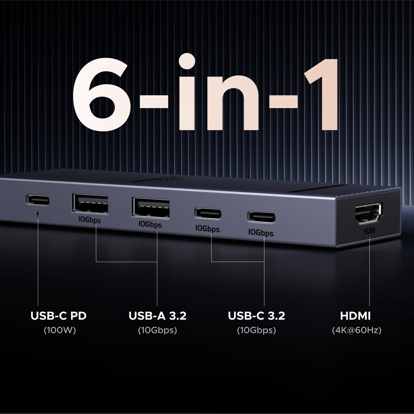 mousebows Revodok Pro 106 4K@60Hz 10Gbps USB-C Hub
