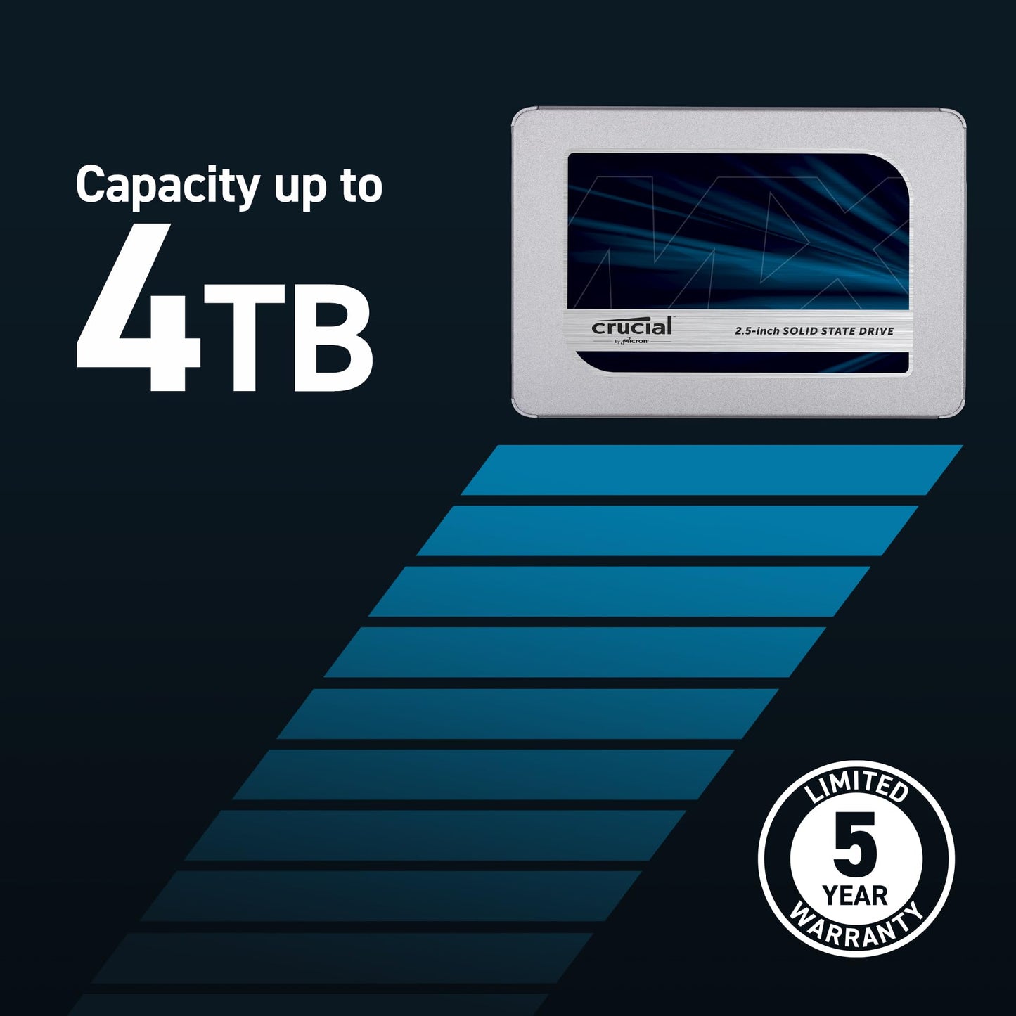 Crucial MX500 2TB 3D NAND SATA 2.5 Inch Internal SSD - Up to 560MB/s - CT2000MX500SSD1
