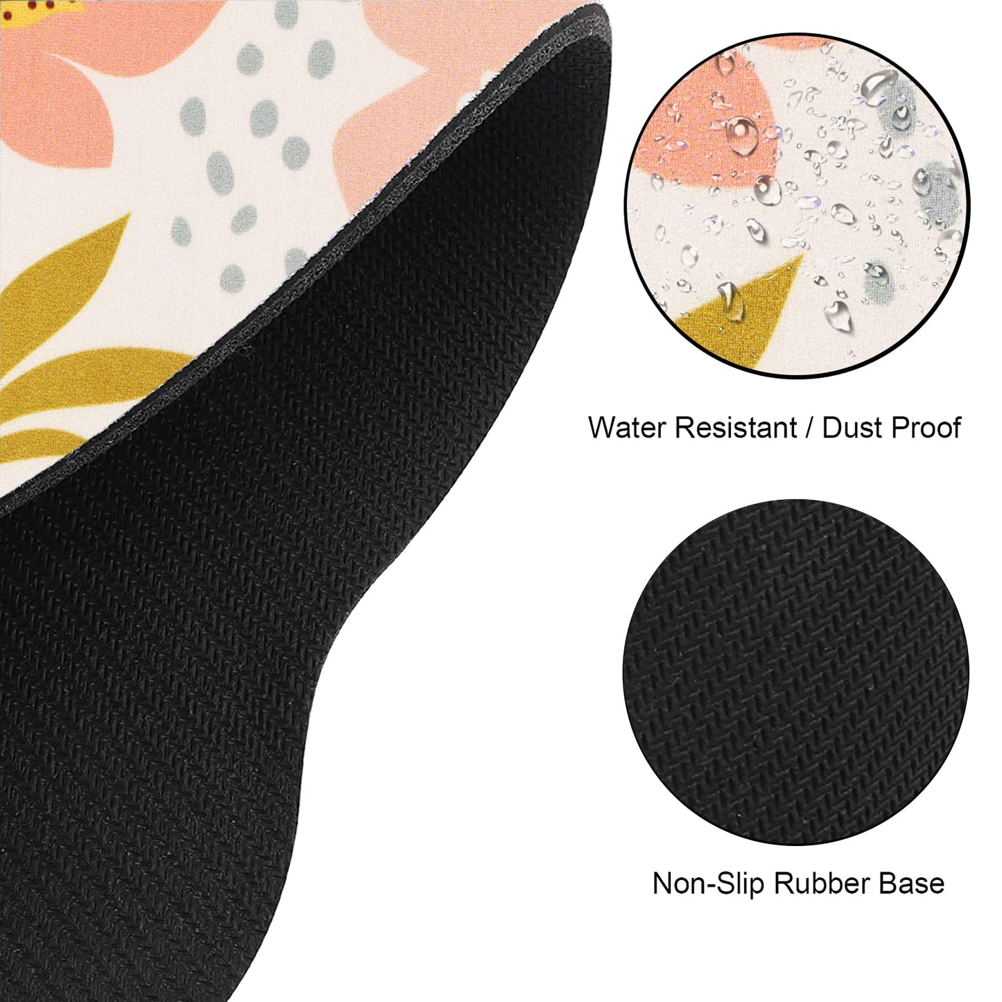 ARTSO Ergonomic Mouse Pad with Wrist Rest Support, Memory Form Non-Slip Rubber Base Mousepad for Home, Office, Easy Typing & Pain Relief, Pink Flowers