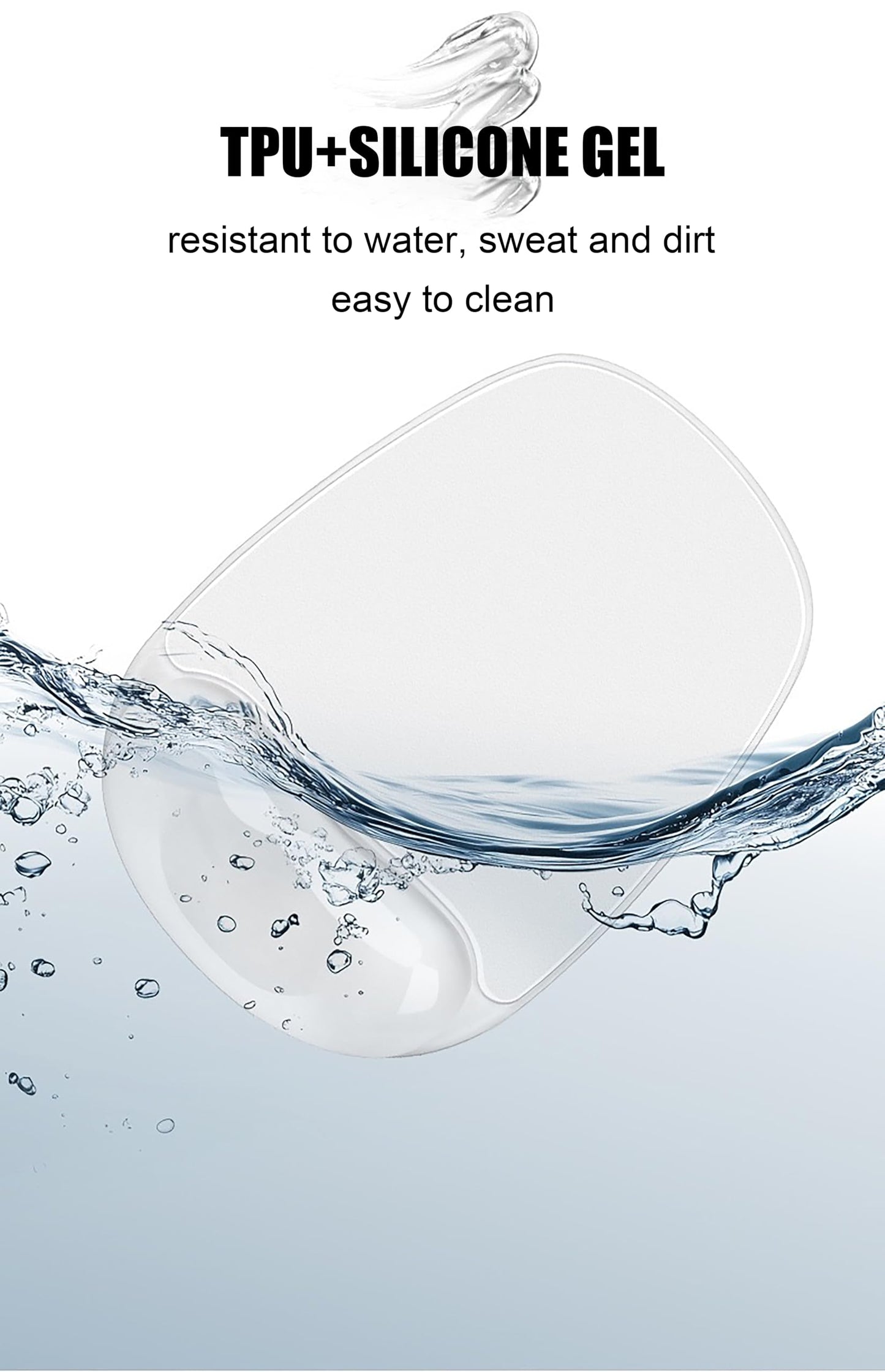 Aszqvd Gel Wrist Rest for Mouse,Ergonomic Mousepad with Clear Cushioned Palm Rest,Gel Mouse Pad with Wrist Support,Small Desk Mat,Office Desk Work Accessories for Women,Carpal Tunnel Relief (A-Clear)