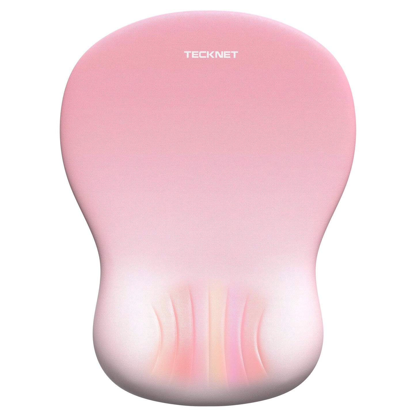 TECKNET Ergonomic Mouse Pad with Wrist Rest, Memory Foam Mousepad with Wrist Support, Smooth Surface, Middle Concave & Non-Slip Base for Laptop/PC, Pain Relief for Home Office Gaming, Pink
