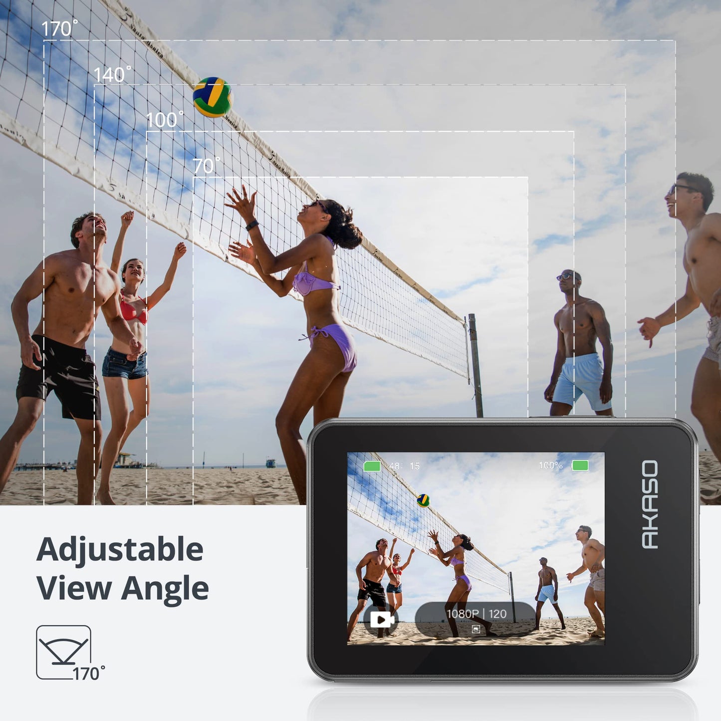 AKASO Brave 7 Action Camera with 64GB microSDXC Memory Card - IPX8 Waterproof Underwater Camera Native 4K 20MP WiFi Cam with Touch Screen EIS 2.0 Zoom Support External Mic Voice Control Vlog Camera