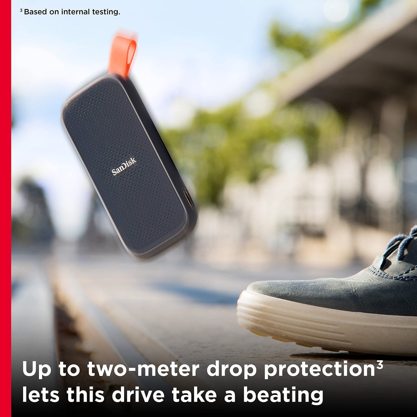 SanDisk 1TB Portable SSD, Read speeds up to 800 MB/s, USB 3.2 Gen 2, External Solid State Drive, Updated firmware, fastening loop made of durable rubber, Grey