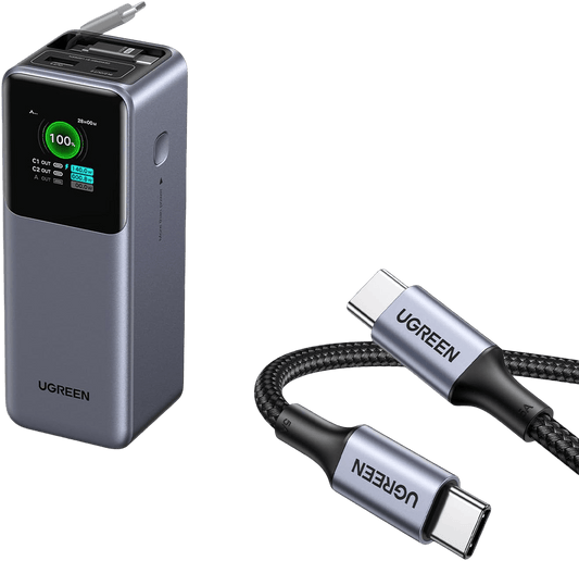 (Bundle) mousebows Nexode 20000mAh 165W Power Bank + 2-Pack 100W USB-C Cables