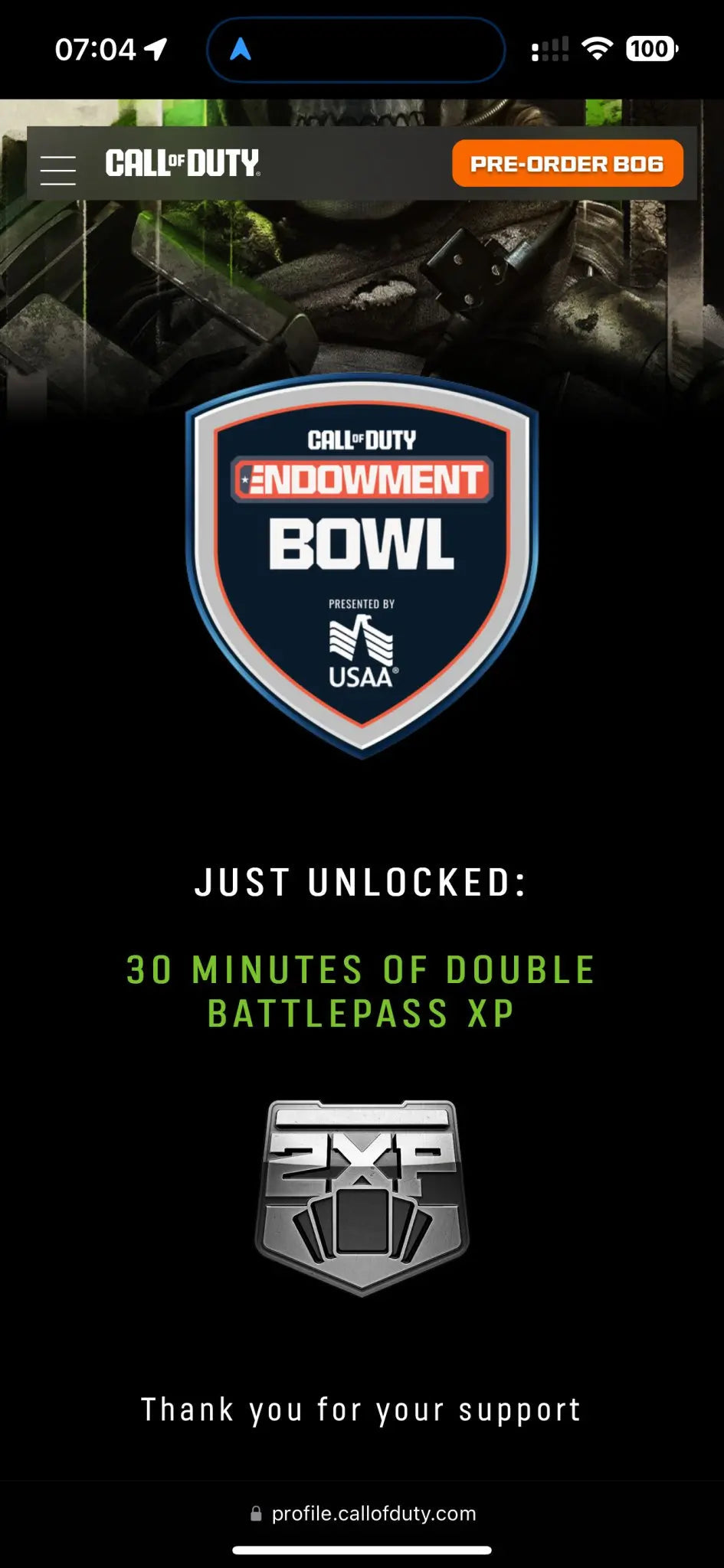 Call of Duty Modern Warfare 2 / 3 Endowment Bowl Bundle Charm and Double Battlepass Xp