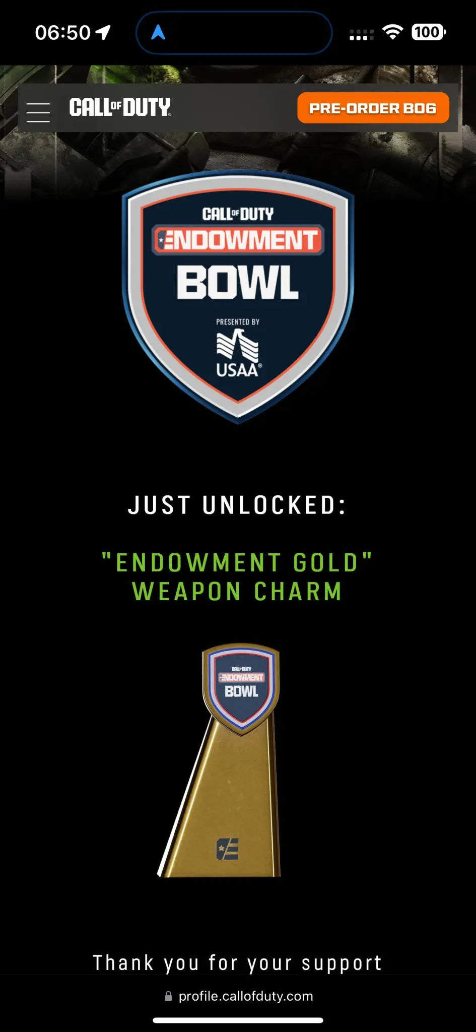 Call of Duty Modern Warfare 2 / 3 Endowment Bowl Bundle Charm and Double Battlepass Xp