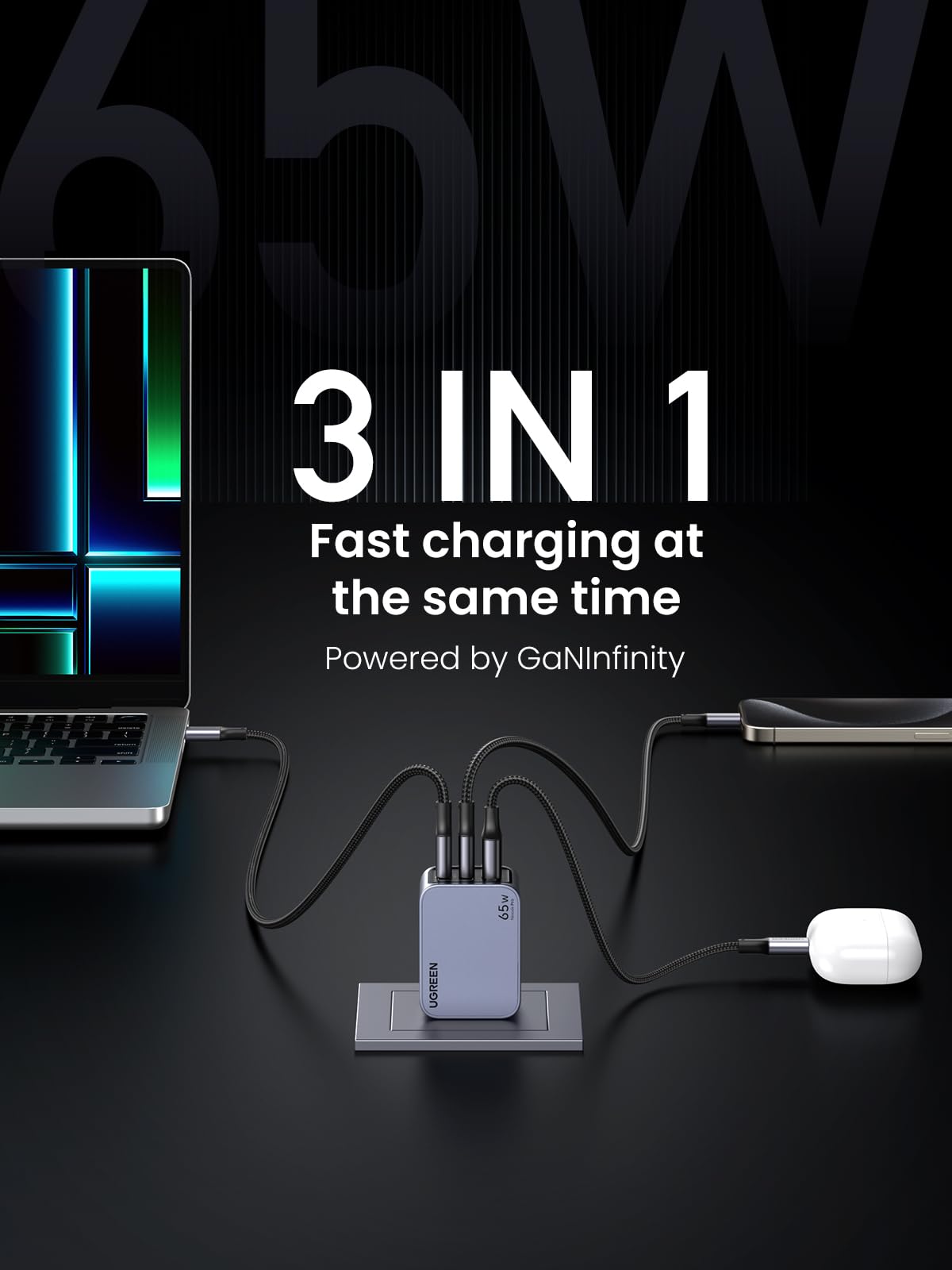 mousebows Nexode Pro 65W 3-Port Charger