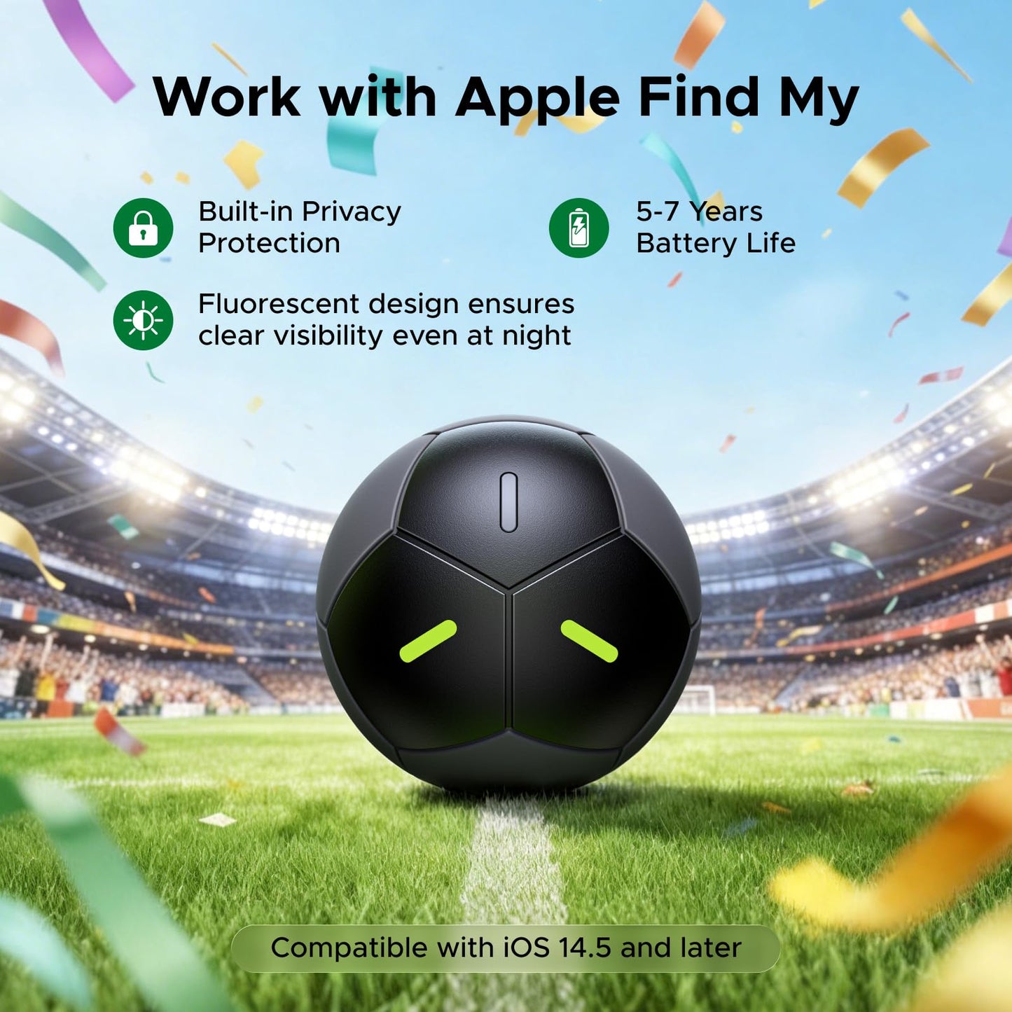 Soccer Ball mousebows Bluetooth Tracker for Apple Find My