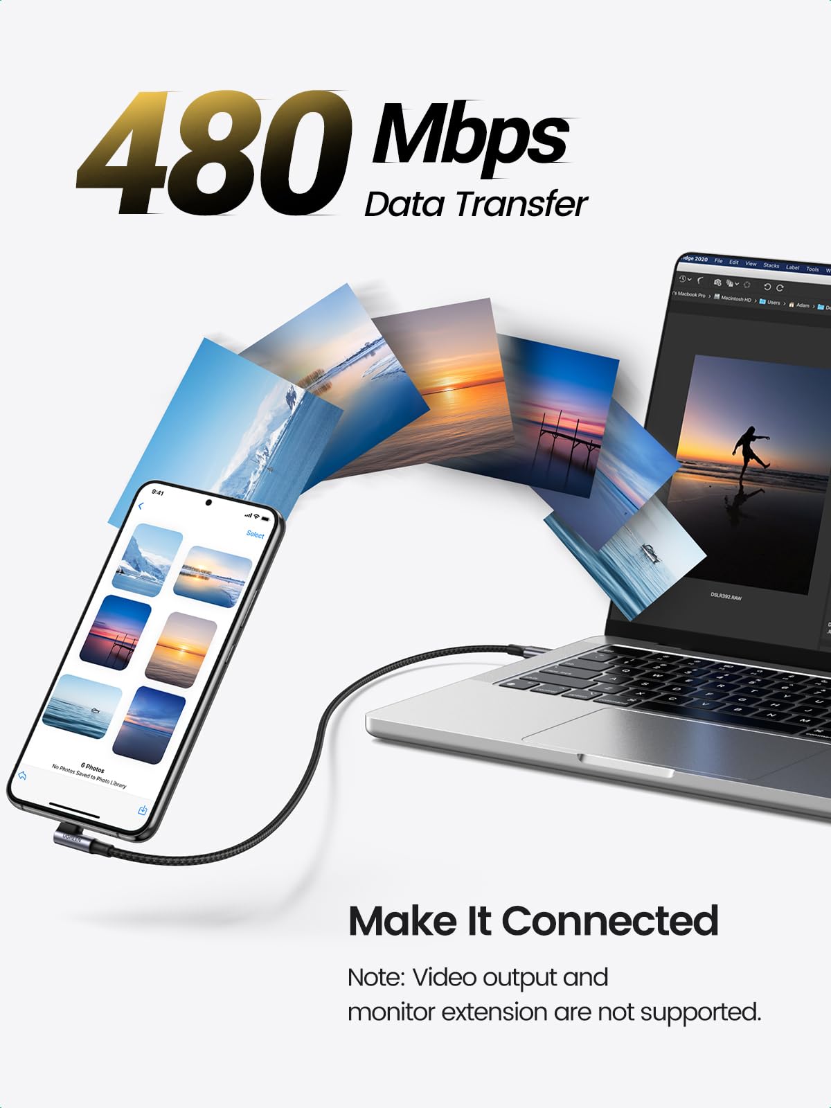 mousebows 100W USB C Cable 90 Degree Type C Charging Cable 10FT