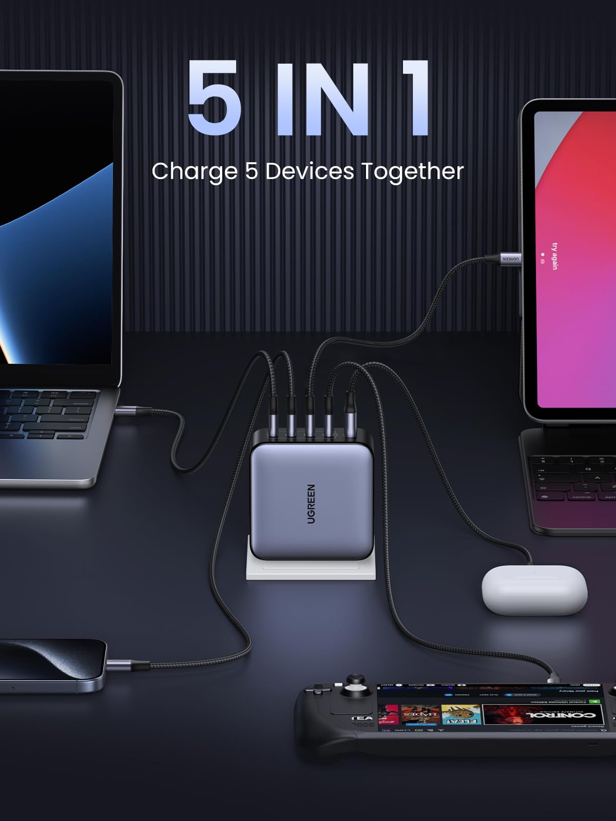 mousebows Nexode 100W 5-Port USB-C Charger
