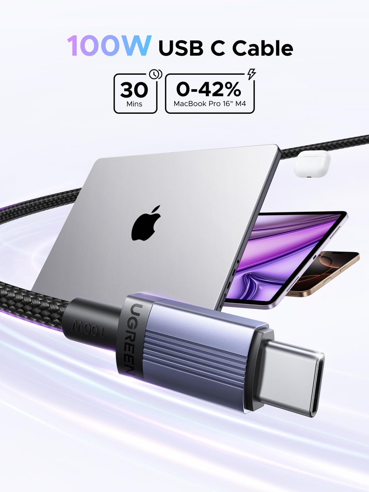 mousebows 100W USB C to C Cable PD Fast Charging