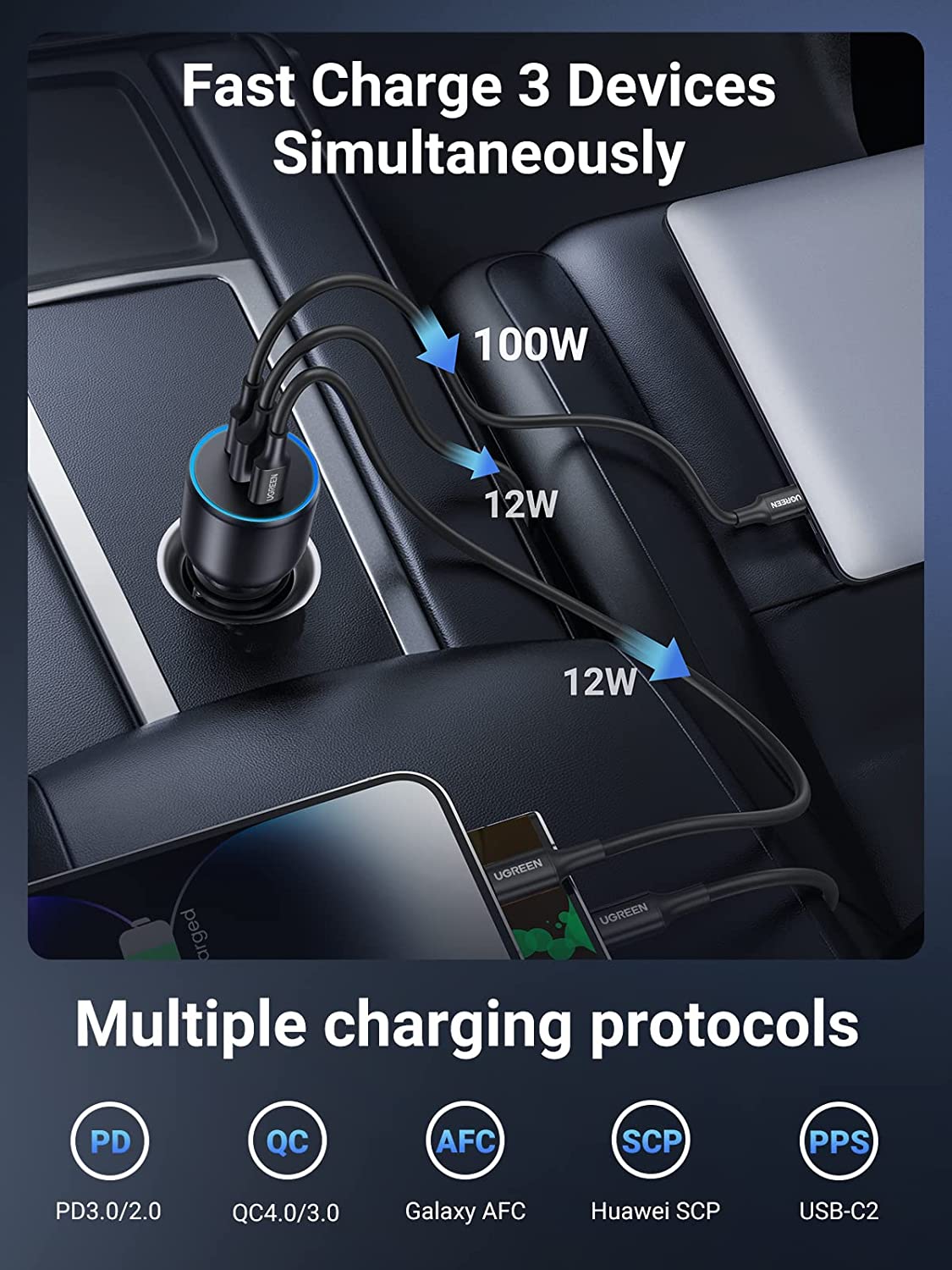 mousebows 130W USB-C Car Charger