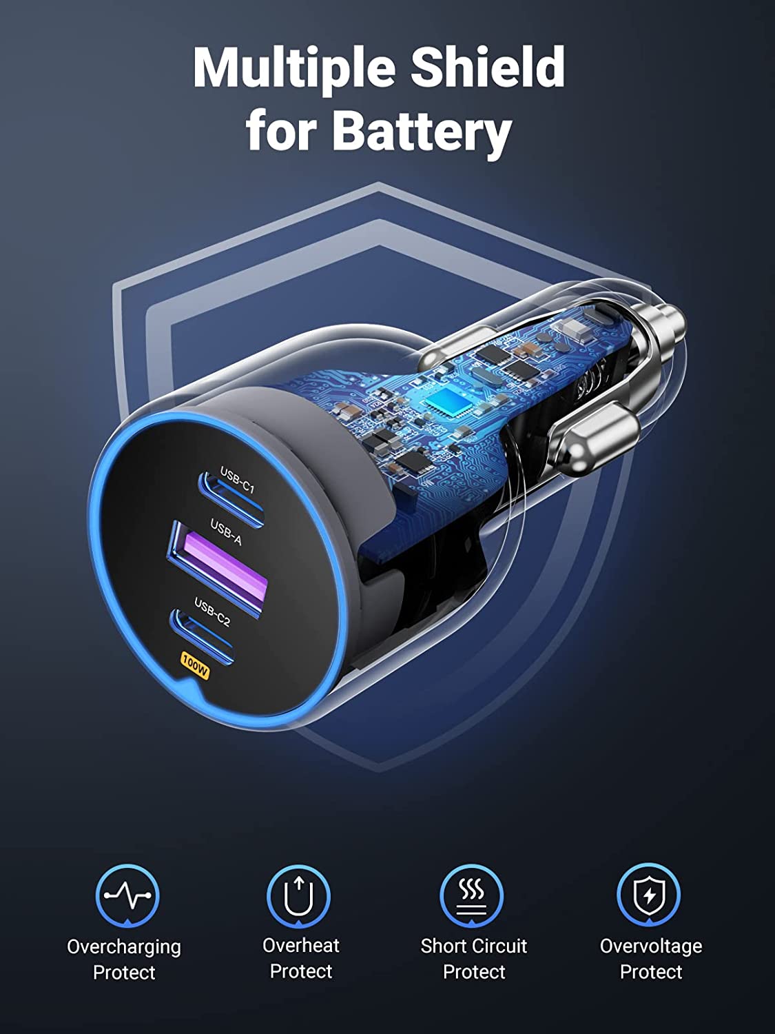 mousebows 130W USB-C Car Charger