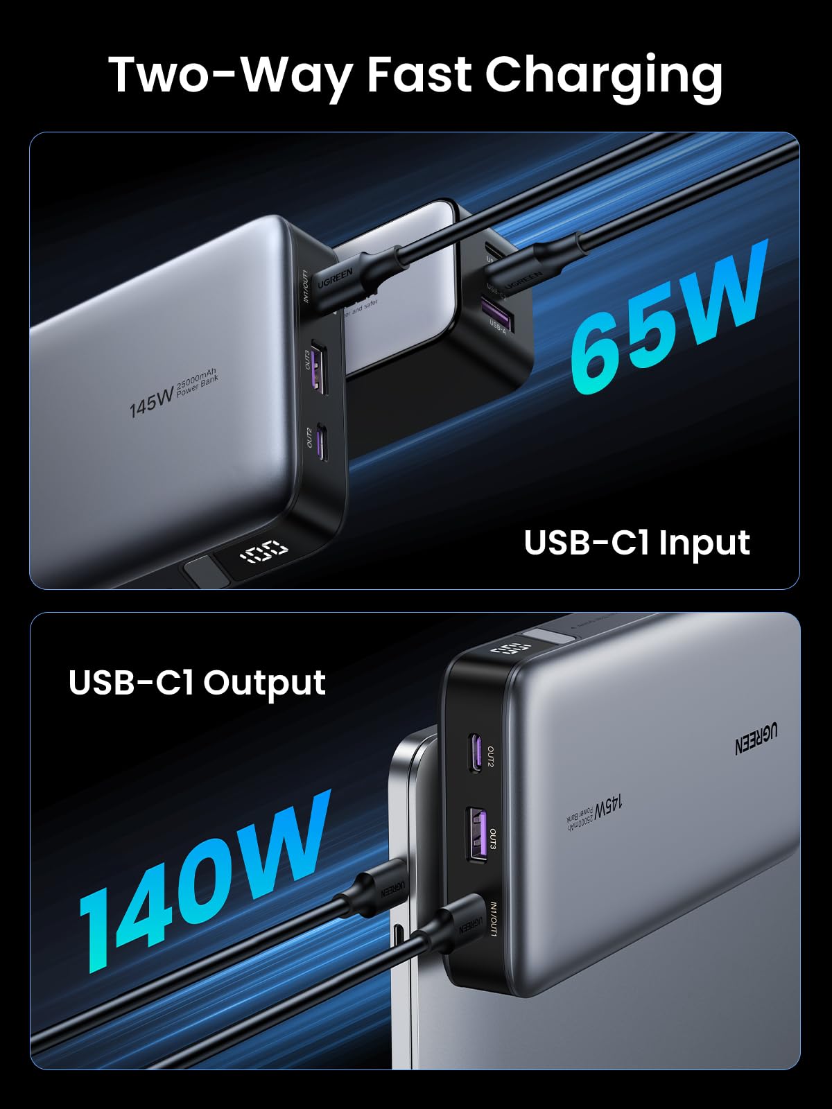 mousebows 145W 25000mAh 3-Port Power Bank