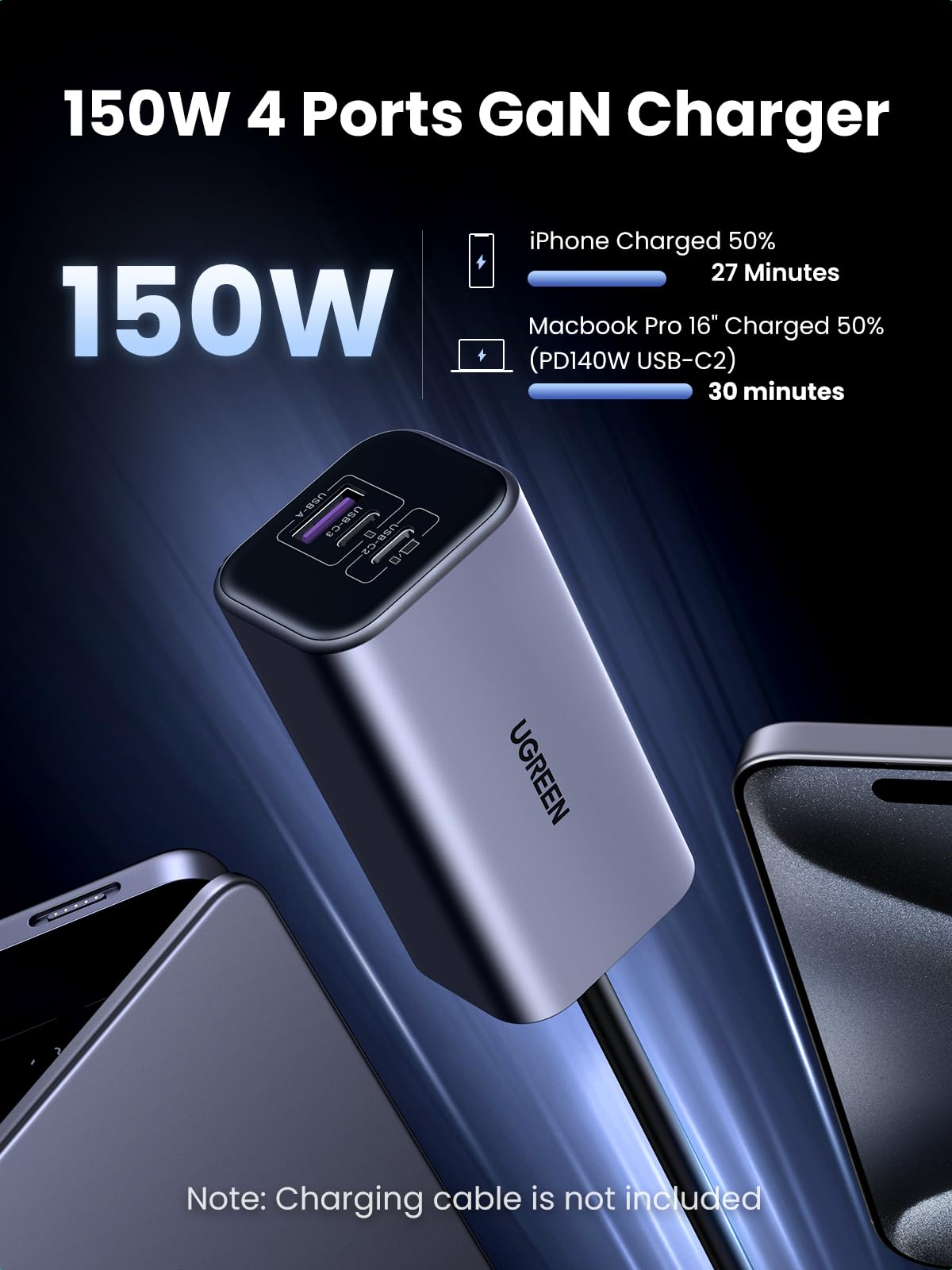mousebows 150W USB C Car Charger