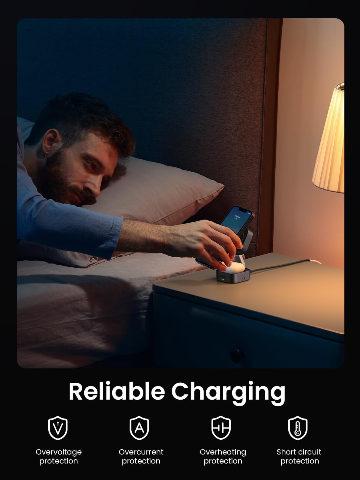 mousebows 2-in-1 Foldable Wireless Fast Charging Station