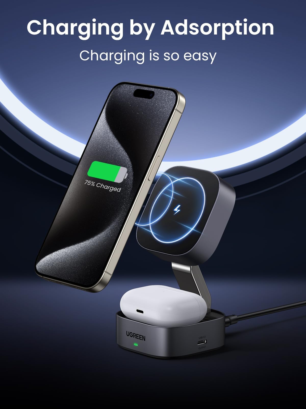 mousebows 2-in-1 Foldable Wireless Fast Charging Station