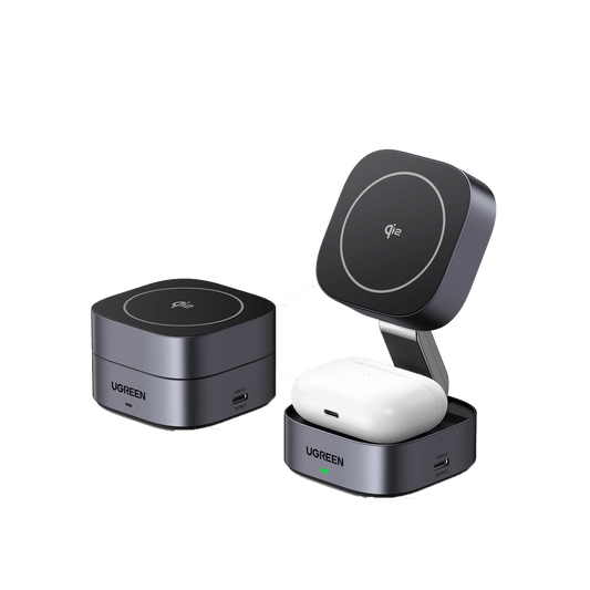 mousebows 2-in-1 Qi2 Magnetic Foldable Fast Charging Station