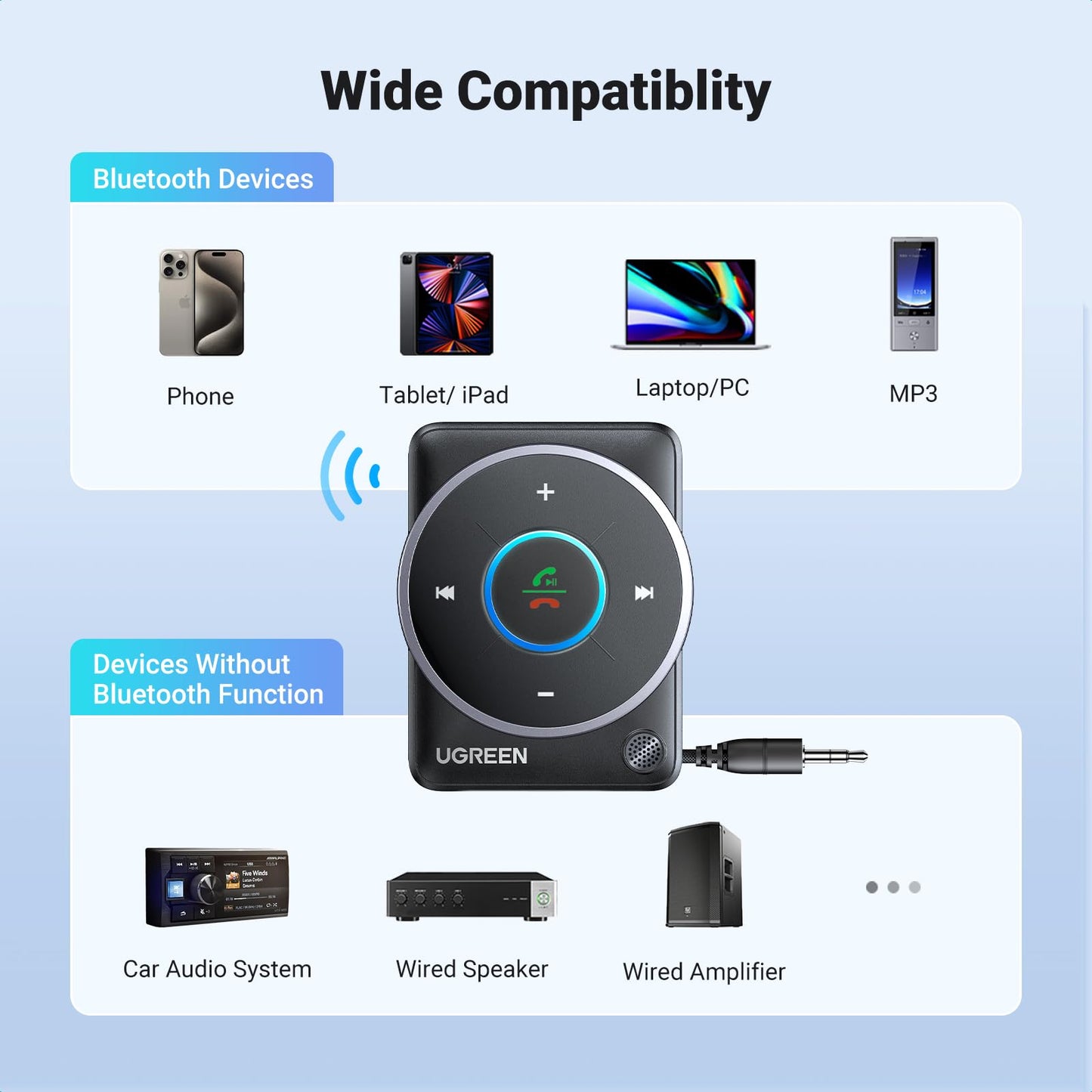 mousebows Aux Bluetooth 5.4 Adapter For Car (2024 Latest)