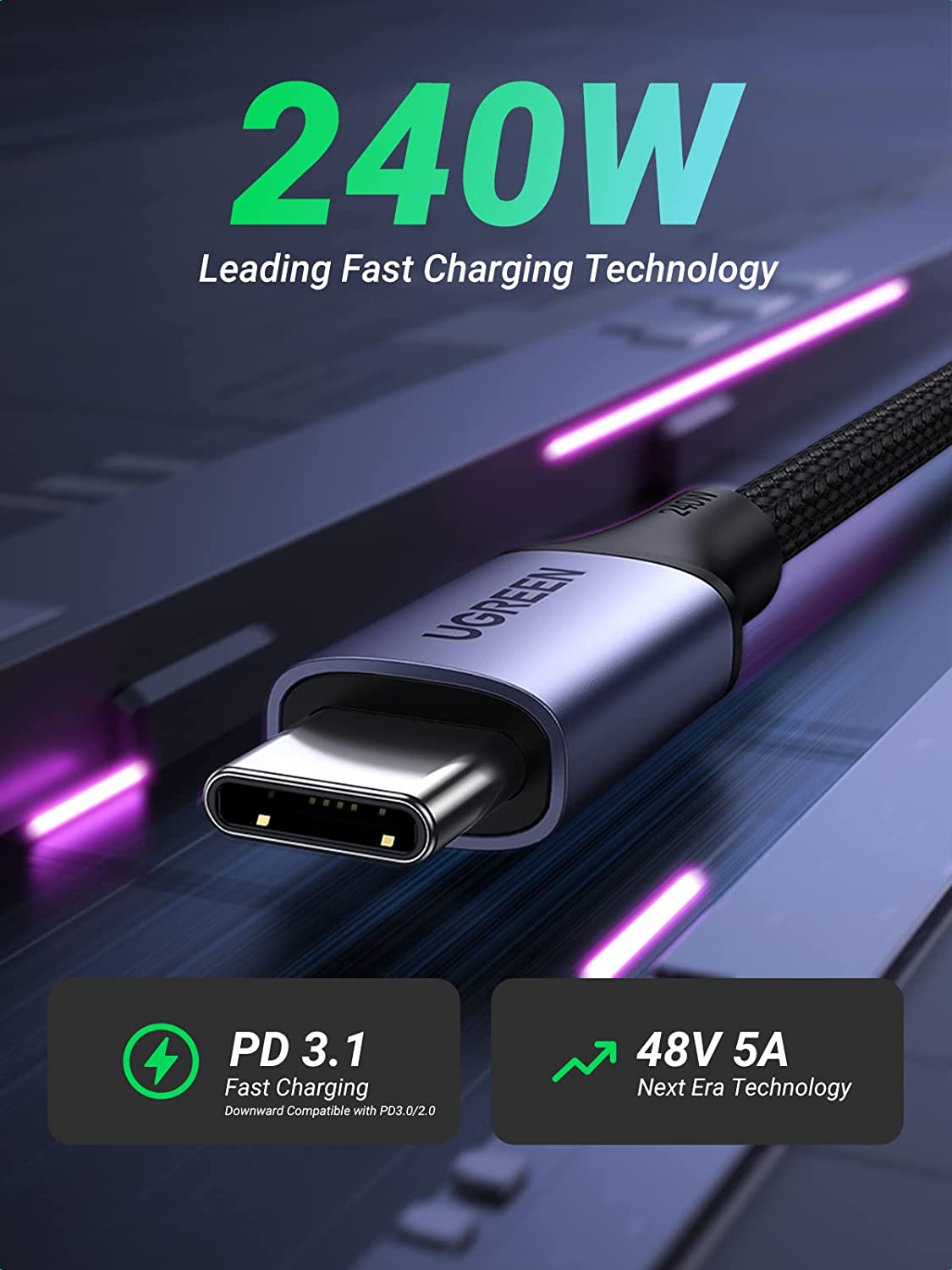 mousebows 240W PD3.1 USB C to USB C Cable