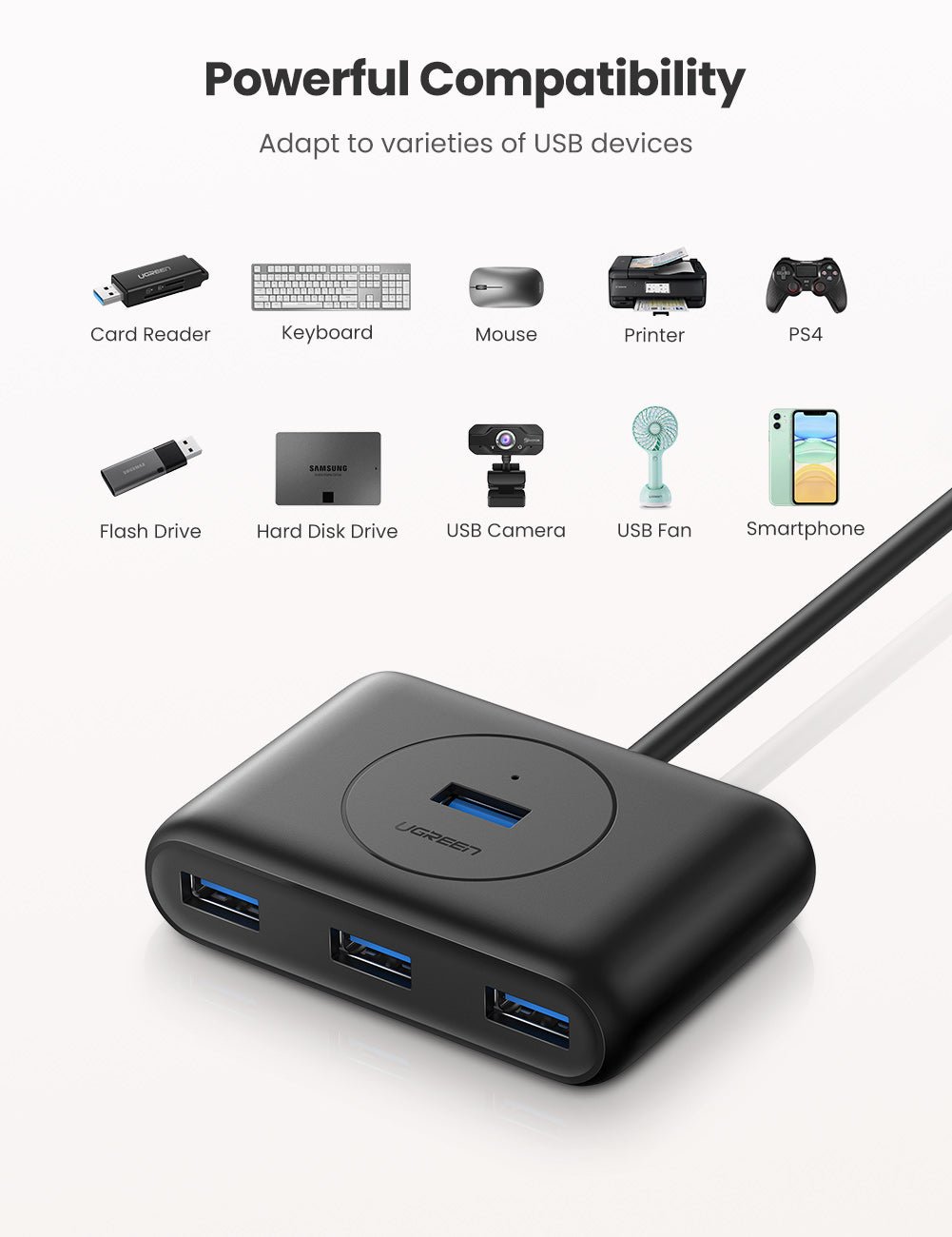 mousebows 4-in-1 USB 3.0 Data Hub
