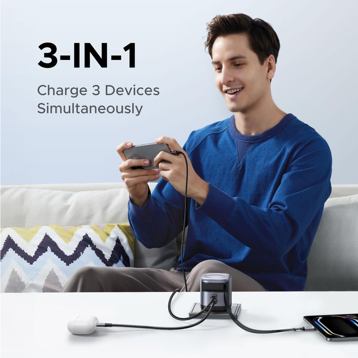 mousebows Nexode 45W 2-Port Charger with Retractable Cable