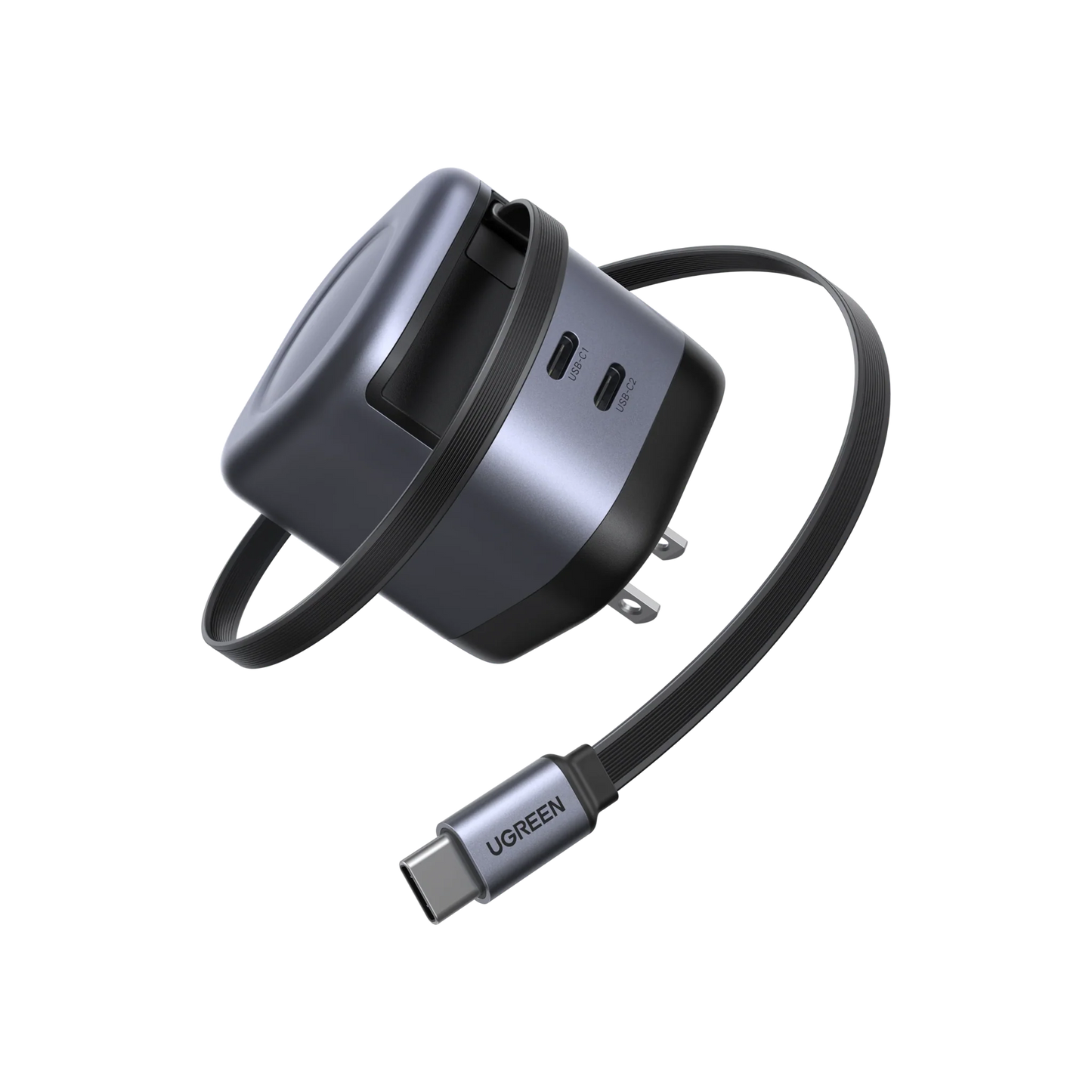 mousebows Nexode 45W 2-Port Charger with Retractable Cable