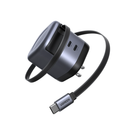 mousebows Nexode 45W 2-Port Charger with Retractable Cable