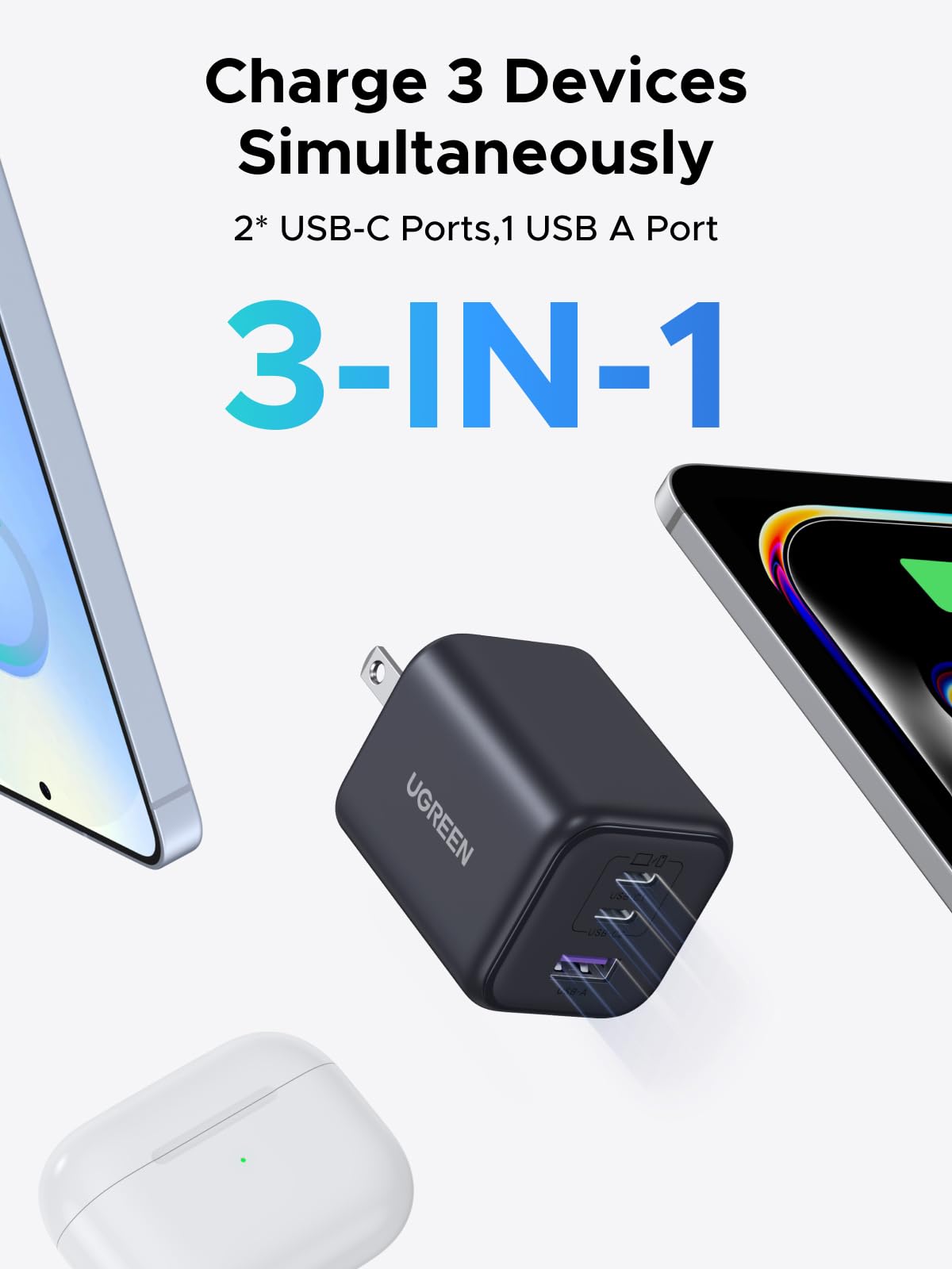 mousebows 45W 3-Port Mini Charger
