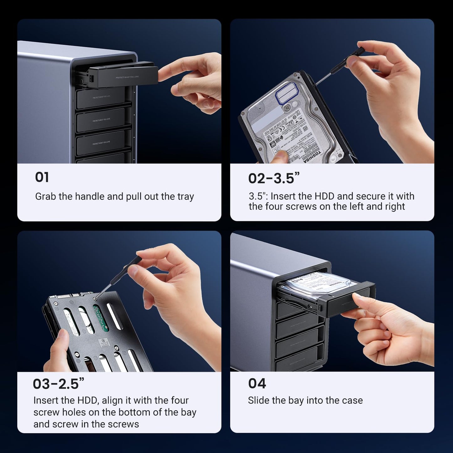 mousebows 5 Bay USB C RAID Hard Drive Enclosure 100TB