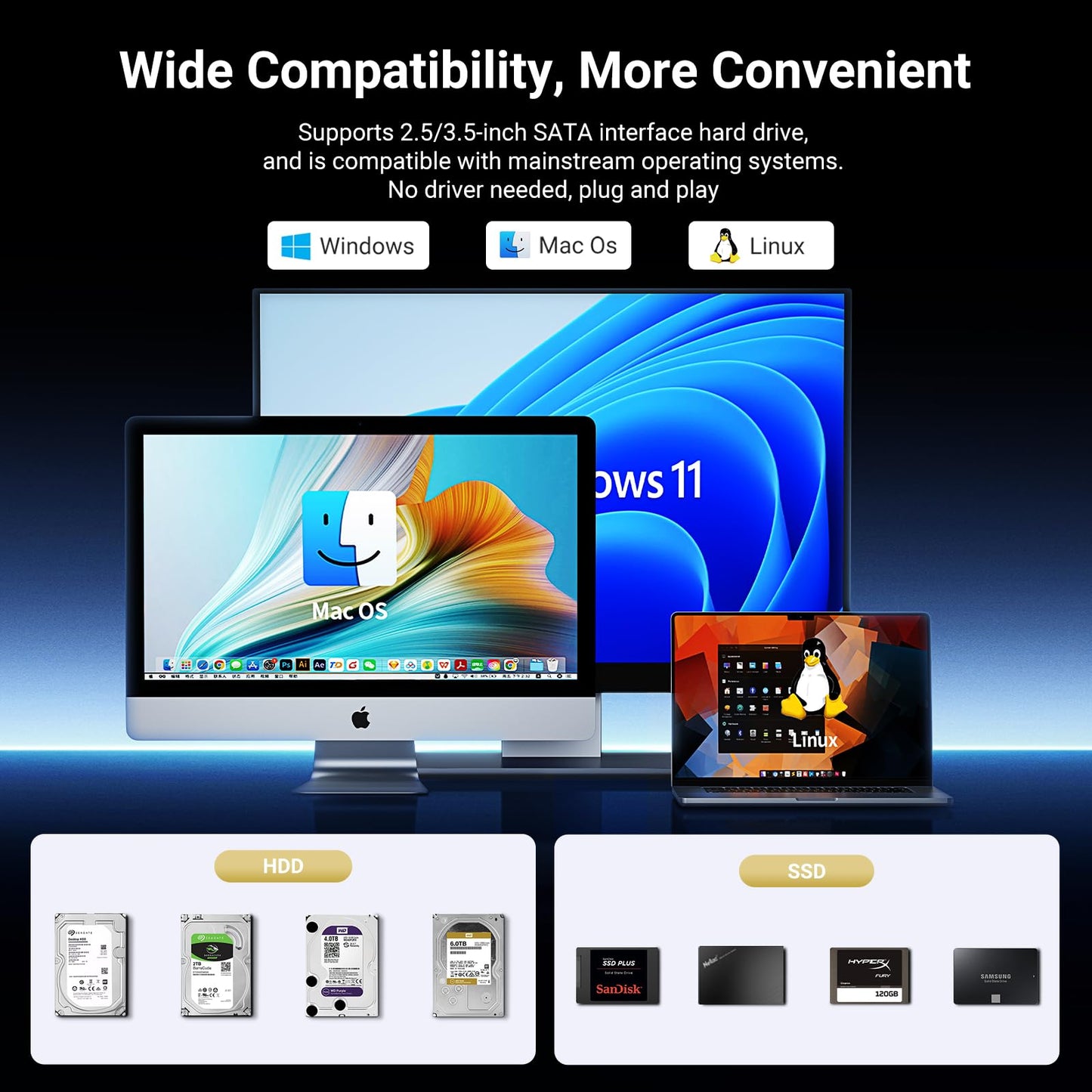 mousebows 5 Bay USB C RAID Hard Drive Enclosure 100TB