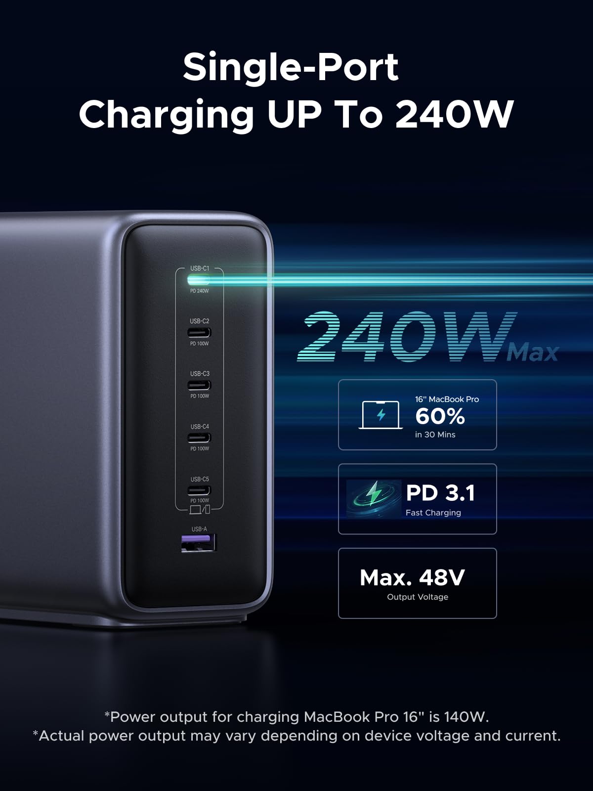 mousebows Nexode 500W 6-Port Desktop Charger