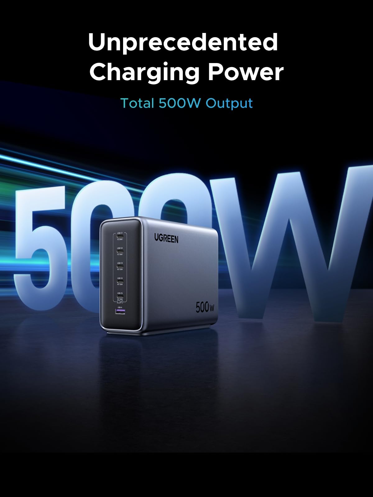 mousebows Nexode 500W 6-Port Desktop Charger