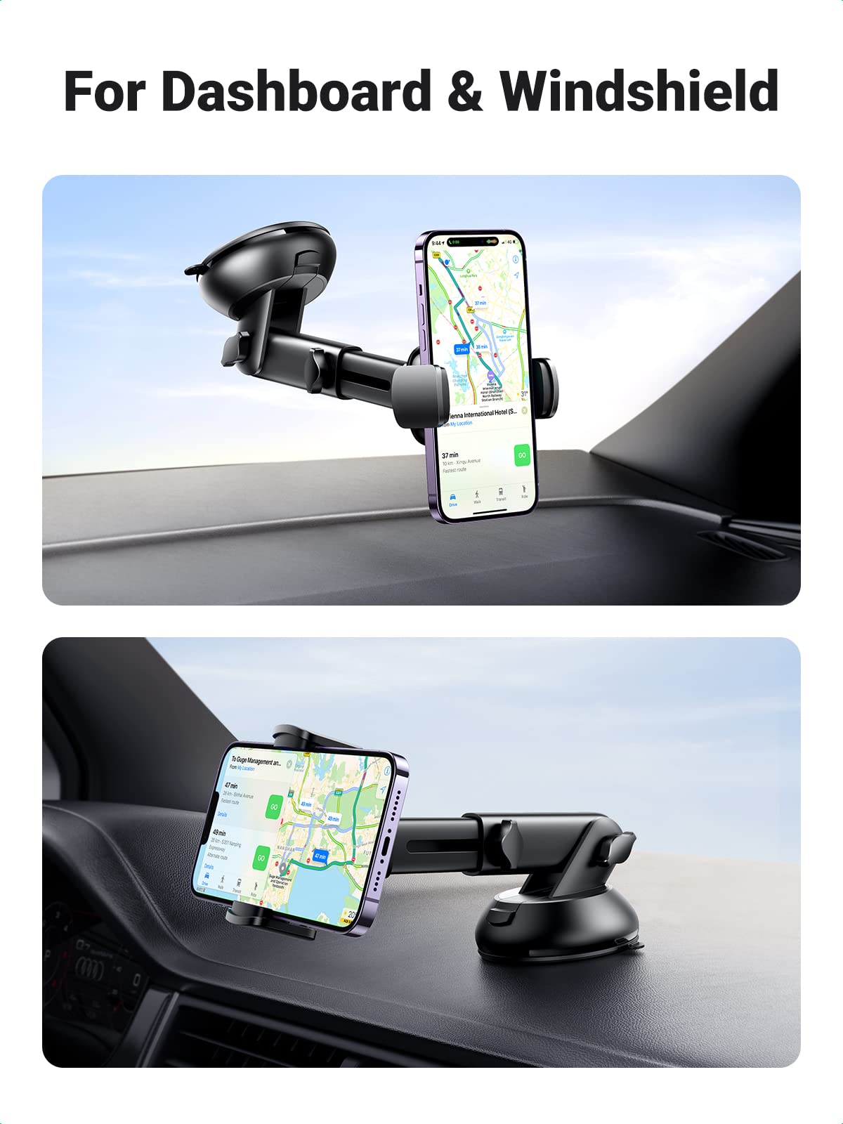 mousebows Car Phone Holder (Telescopic Arm, 360° Rotation)