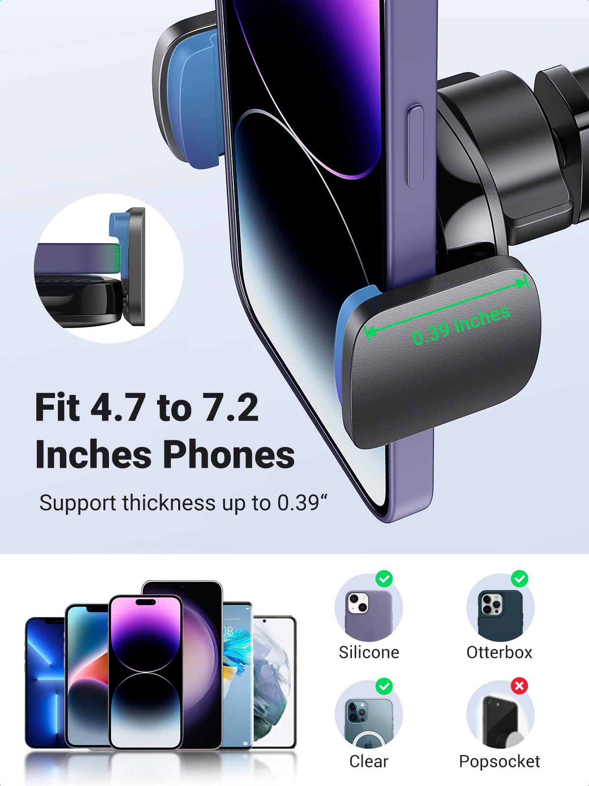 mousebows Car Phone Holder (Telescopic Arm, 360° Rotation)