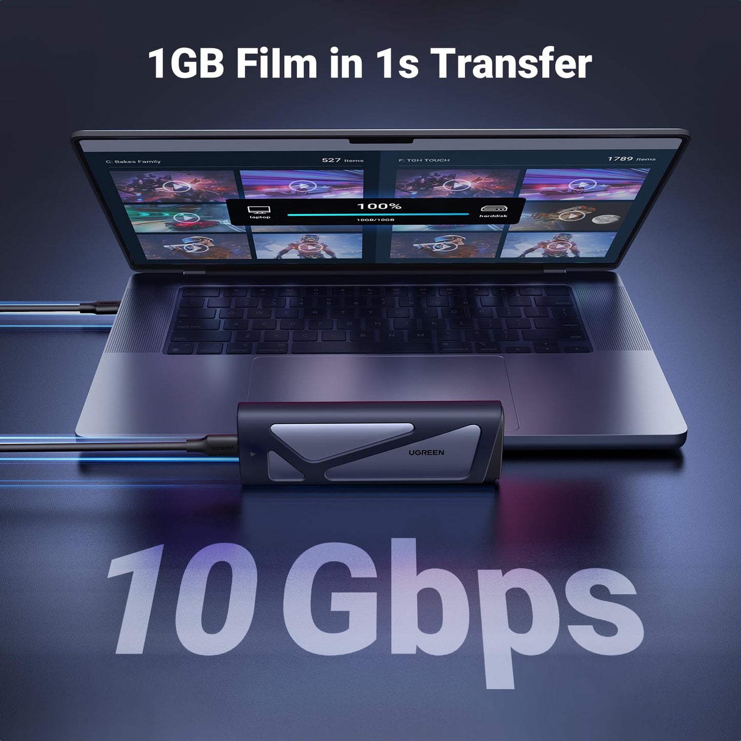 mousebows M.2 NVMe SATA SSD Enclosure 10Gbps USB 3.2 Gen 2
