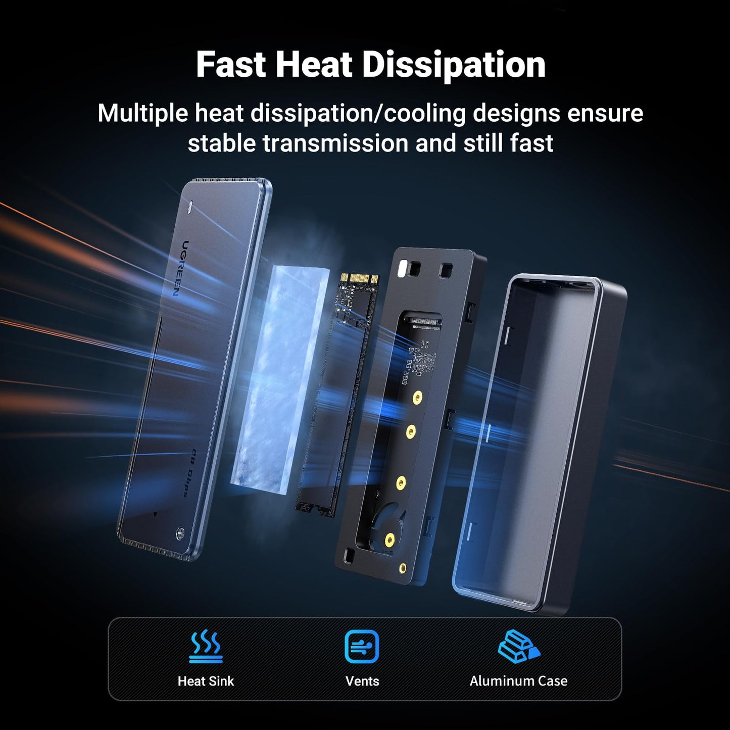 mousebows M.2 NVMe SSD Enclosure Adapter 20Gbps USB C 3.2 Gen2x2