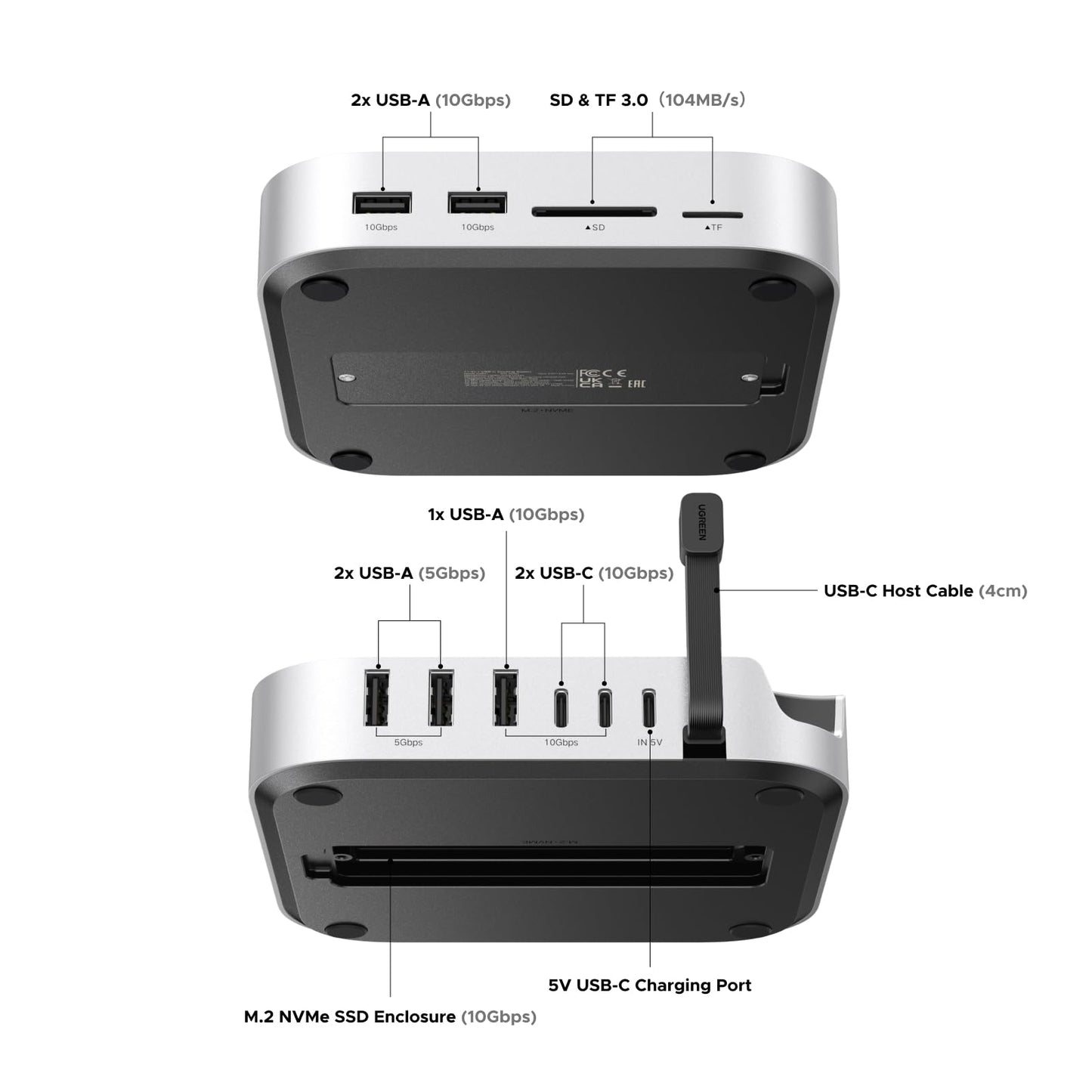 mousebows Mac mini 11-in-1 Docking Station with SSD Expansion