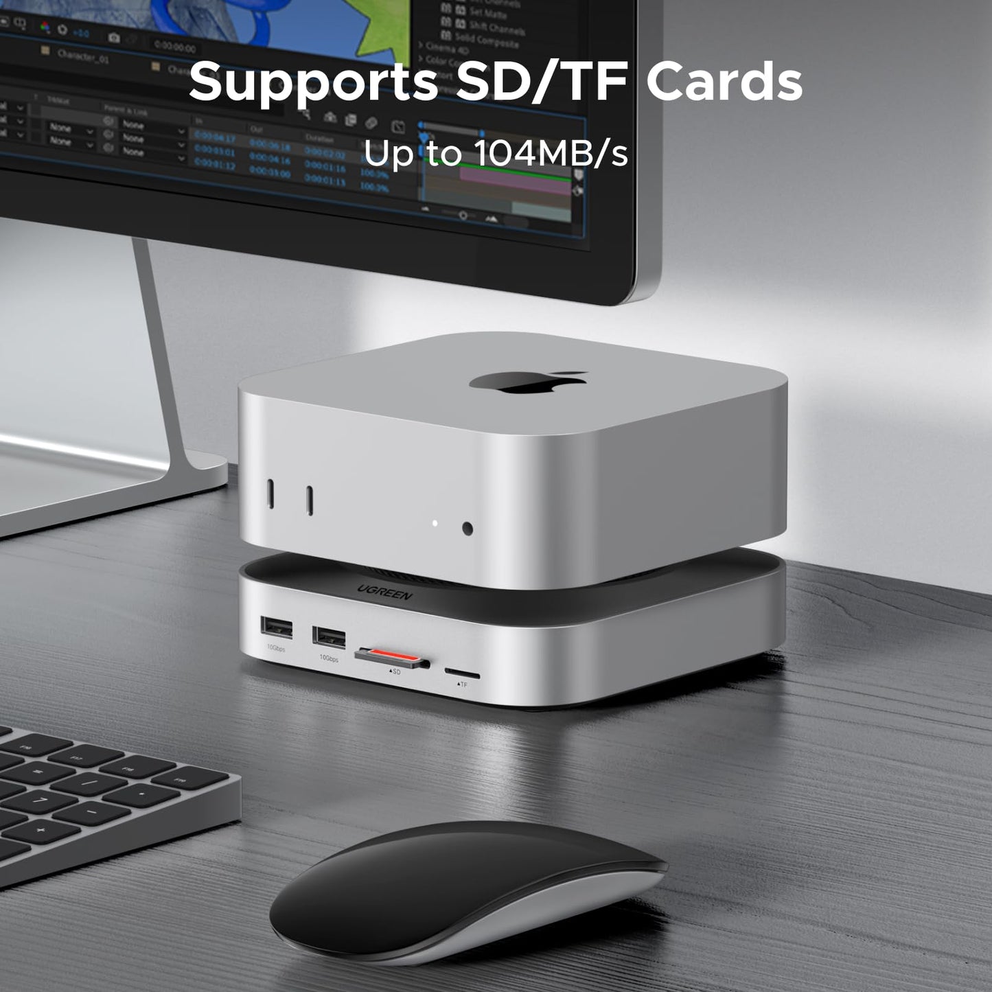 mousebows Mac mini 11-in-1 Docking Station with SSD Expansion