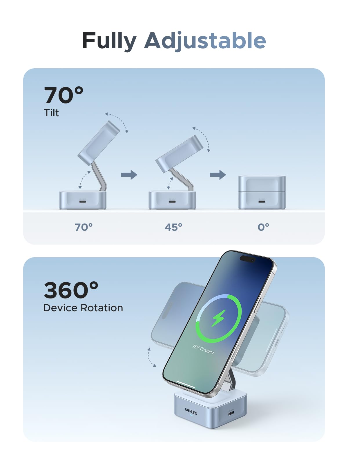 mousebows MagFlow 2-in-1 Magnetic Wireless Charger (Qi2 25W, MagSafe-Compatible)