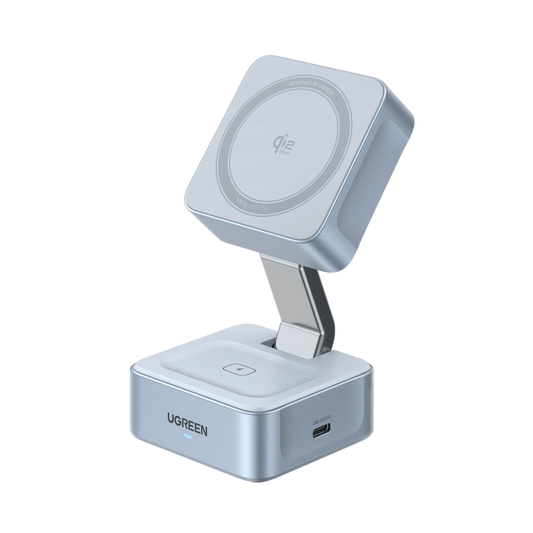 mousebows MagFlow 2-in-1 Magnetic Wireless Charger (Qi2 25W, MagSafe-Compatible)