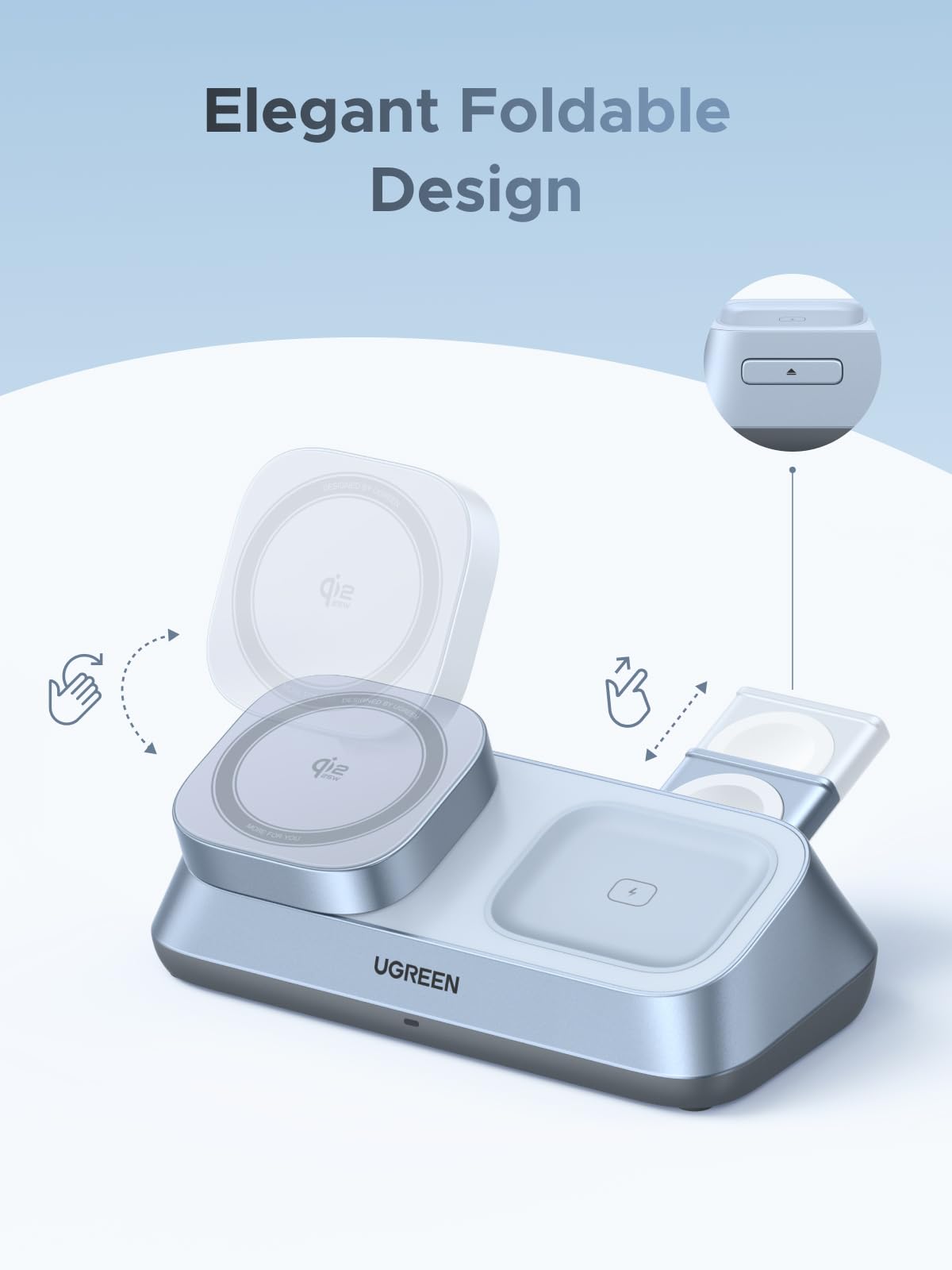 mousebows MagFlow 3-in-1 Magnetic Wireless Charger (Qi2 25W, MagSafe-Compatible)