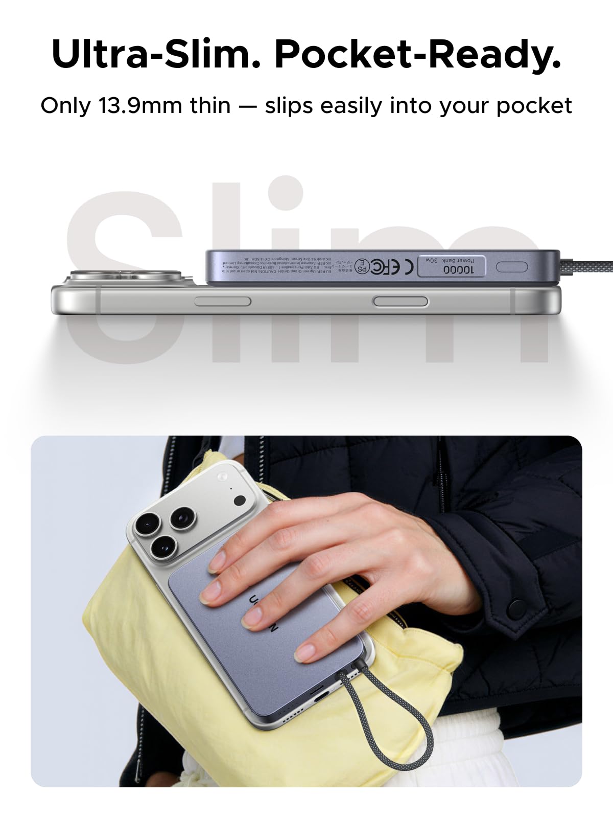 mousebows MagFlow Air Magnetic Power Bank (10000mAh, Qi2 15W)