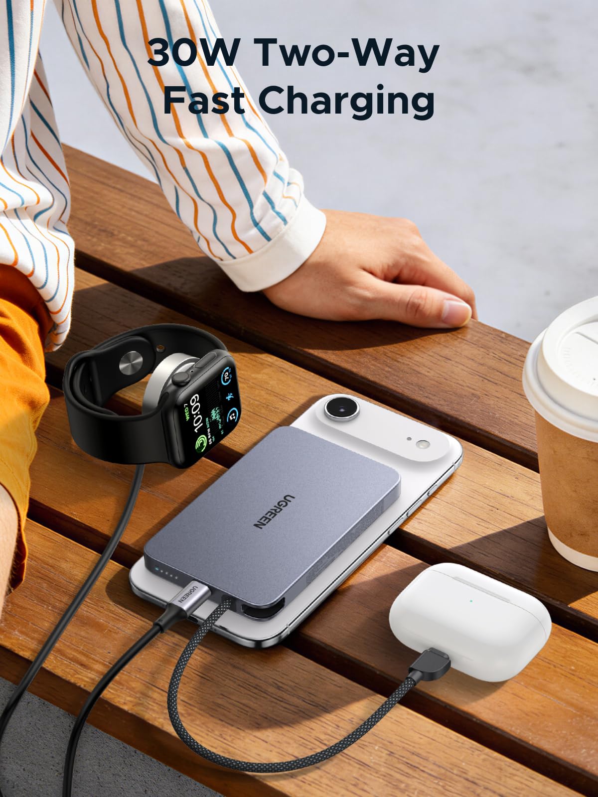 mousebows MagFlow Air Magnetic Power Bank (10000mAh, Qi2 15W)