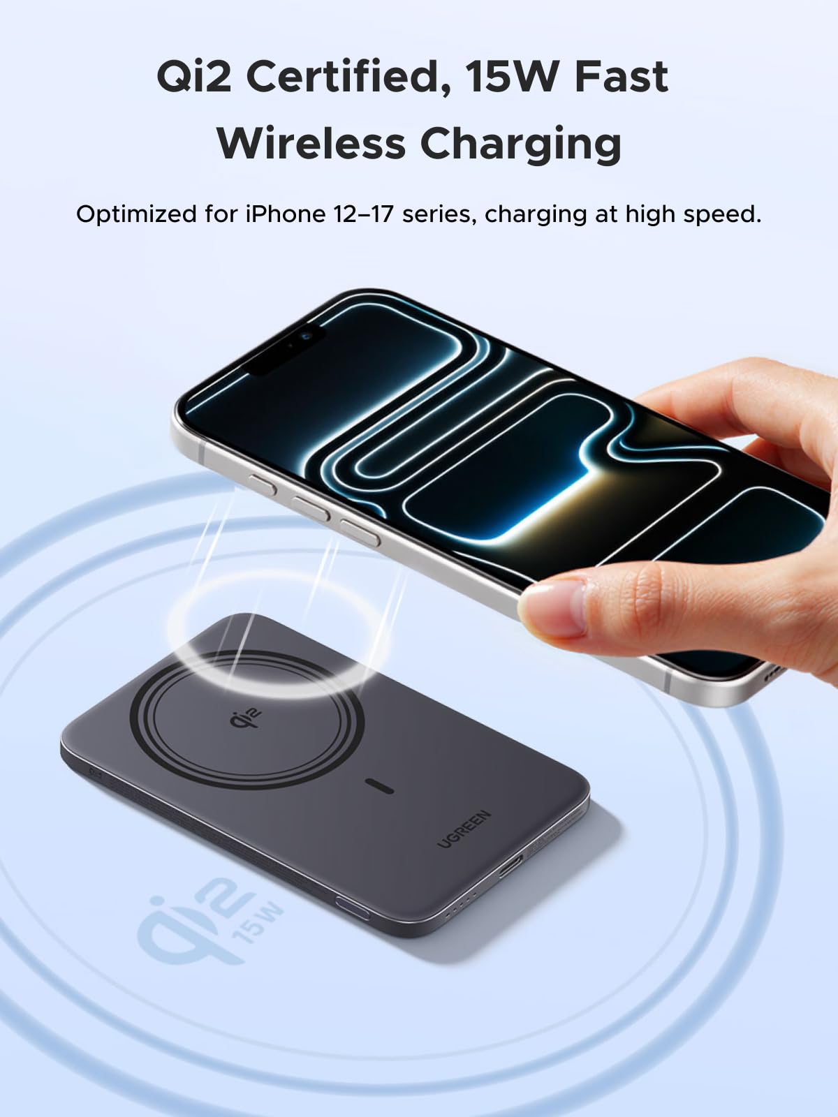 mousebows MagFlow Air Magnetic Power Bank (5000mAh, Qi2 15W)